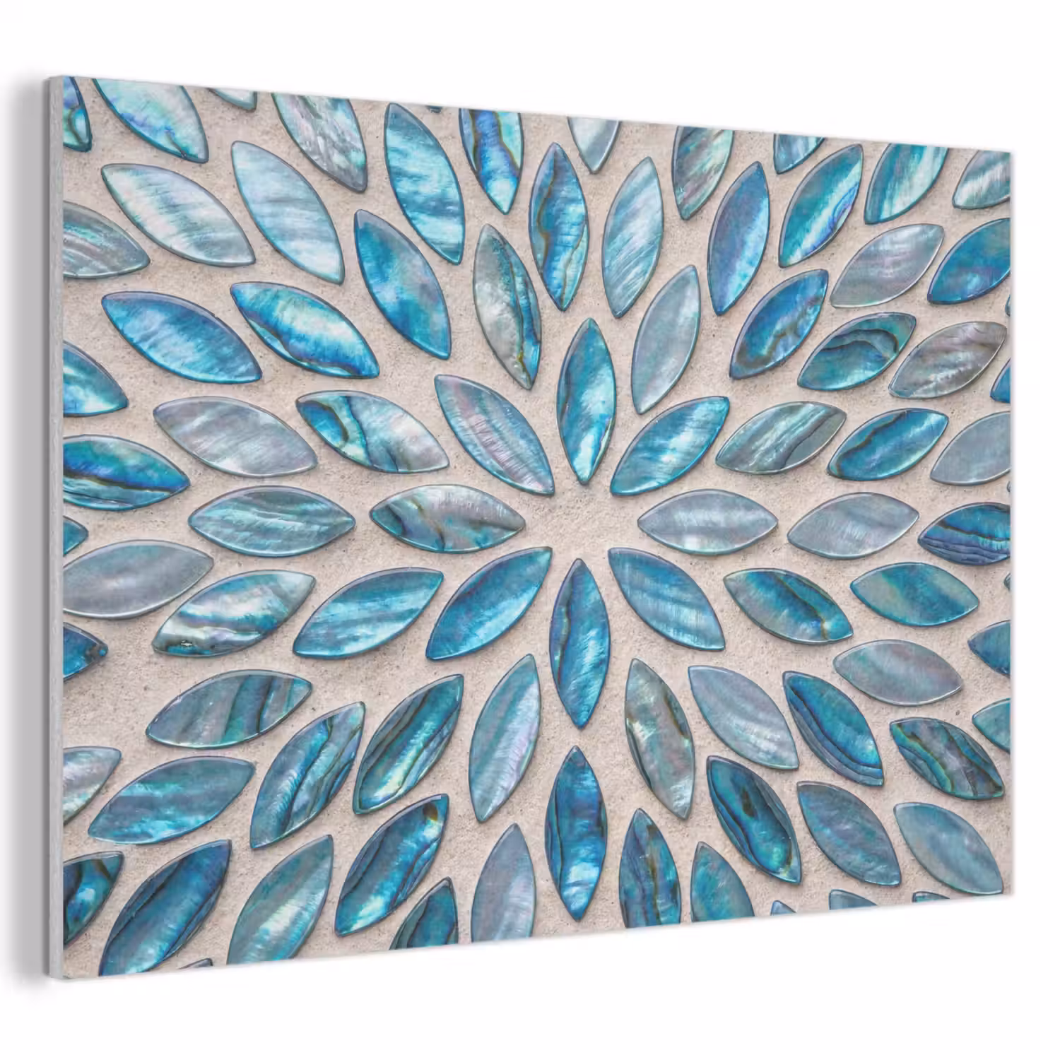 Patroon - Glans - Abstract - Blauw - Decoratie PET vilt klein -3d