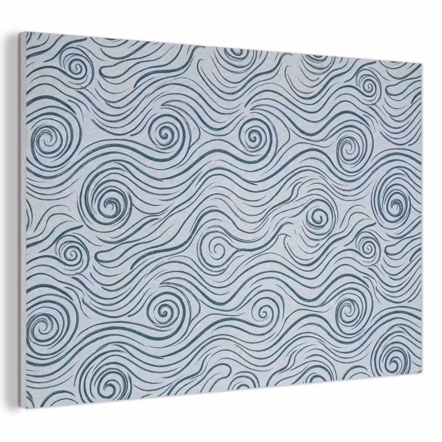 Patroon - Golven - Abstract - Modern - Blauw PET vilt klein -3d