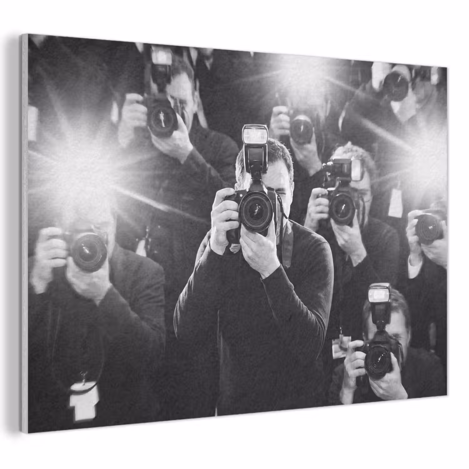 Mensen - Camera - Flitslicht - Zwart-wit - Media PET vilt klein -3d