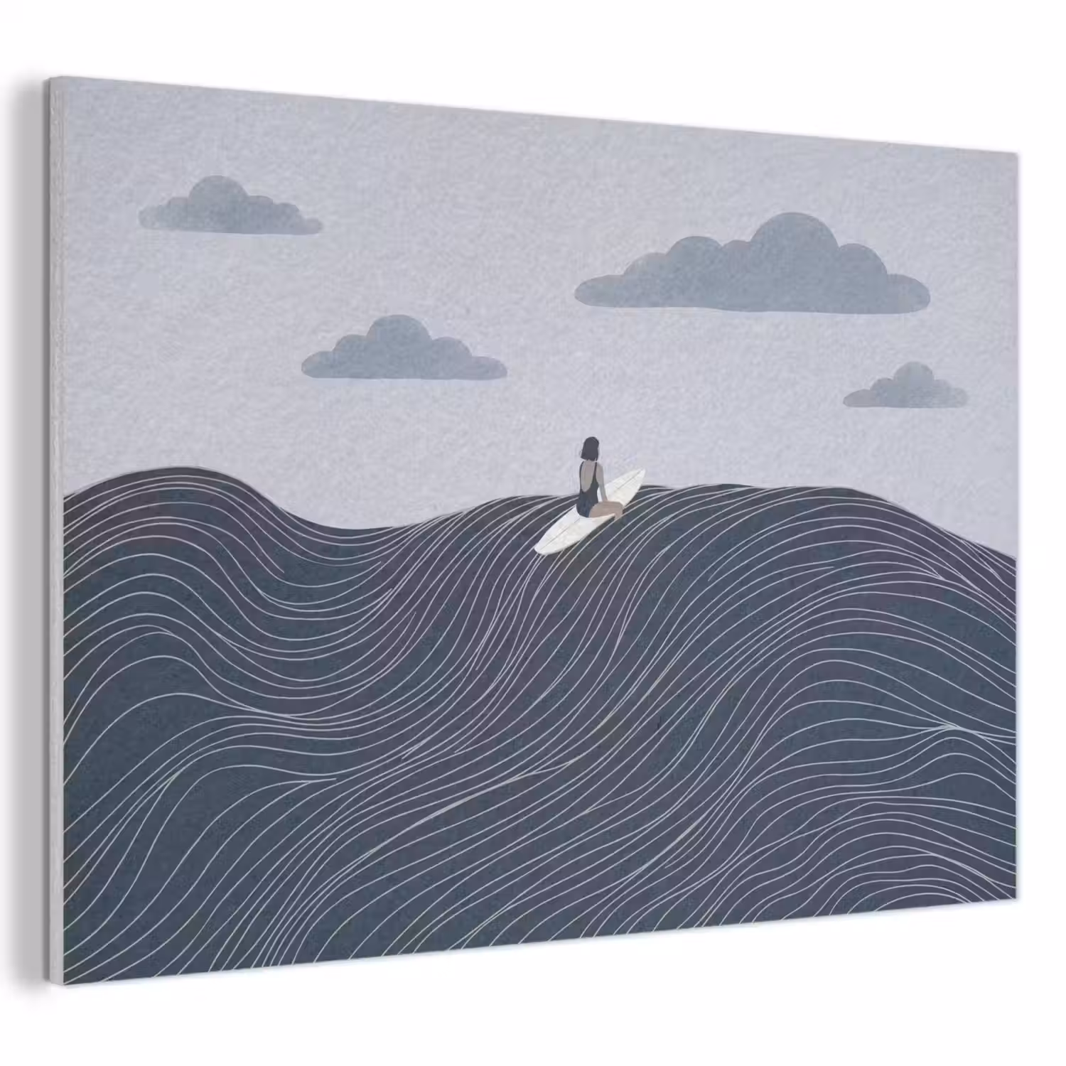 Persoon - Surfen - Oceaan - Natuur - Modern PET vilt klein -3d