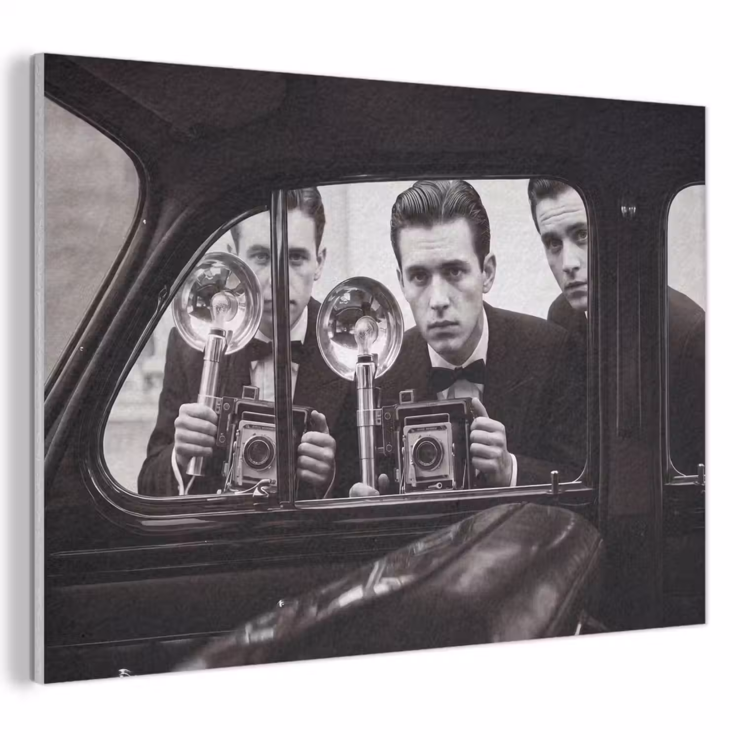 Fotograaf - Camera - Vintage - Journalistiek - Zwart-wit PET vilt klein -3d