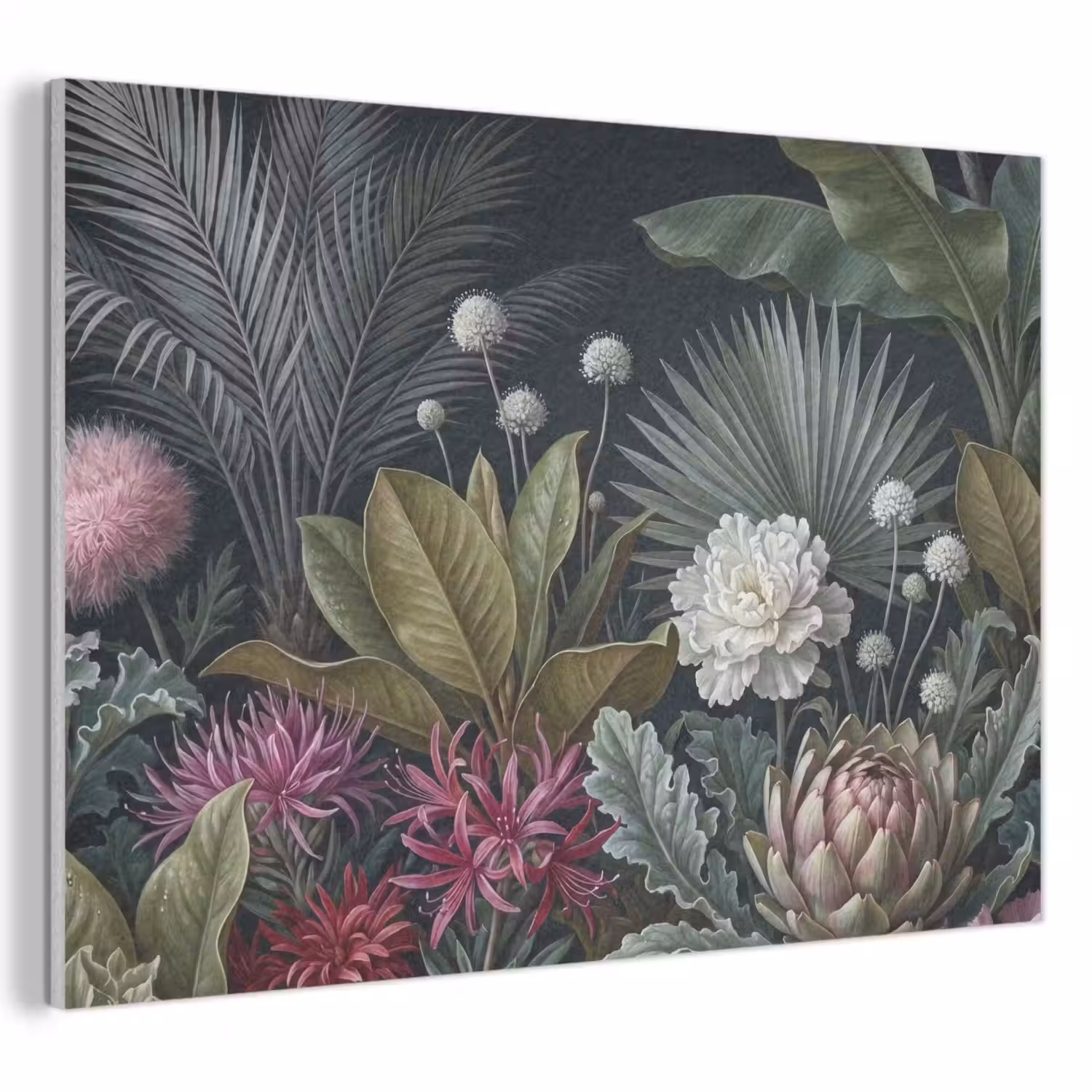 Planten - Tropisch - Botanisch - Donker - Groen PET vilt klein -3d
