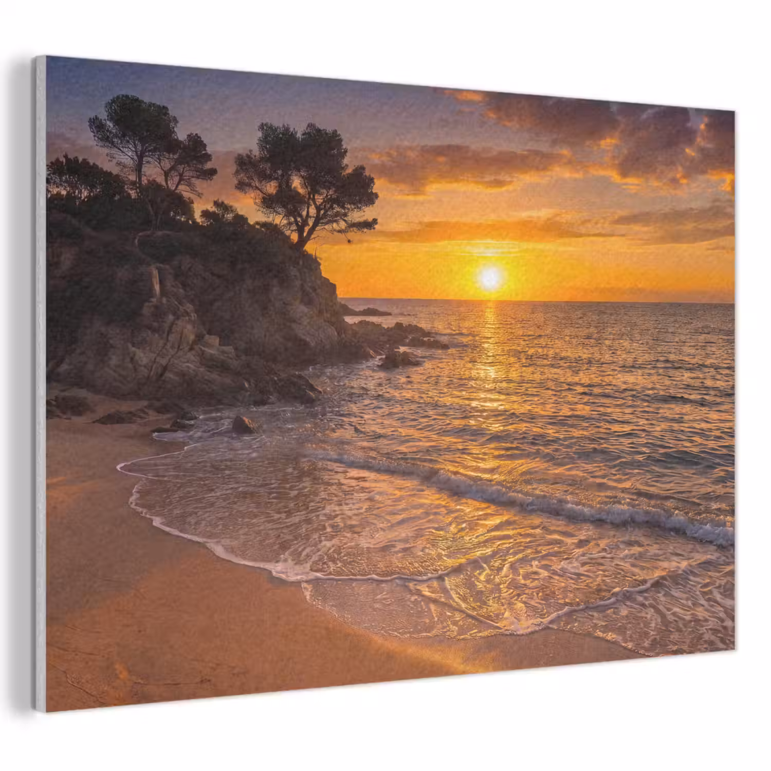 Zee - Kust - Zonsondergang - Natuur - Oranje PET vilt klein -3d