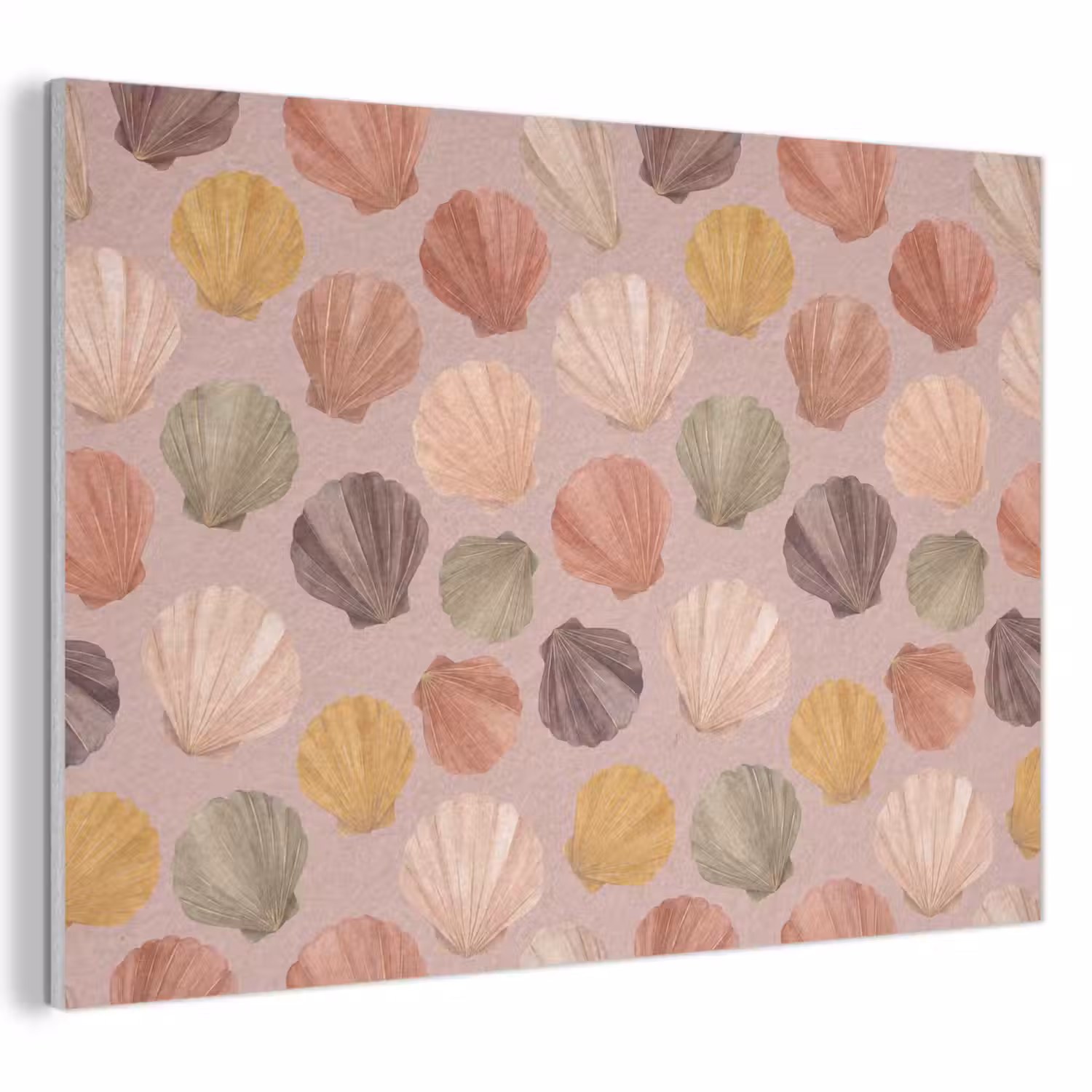 Schelp - Patroon - Zee - Aquarel - Aardetinten PET vilt klein -3d
