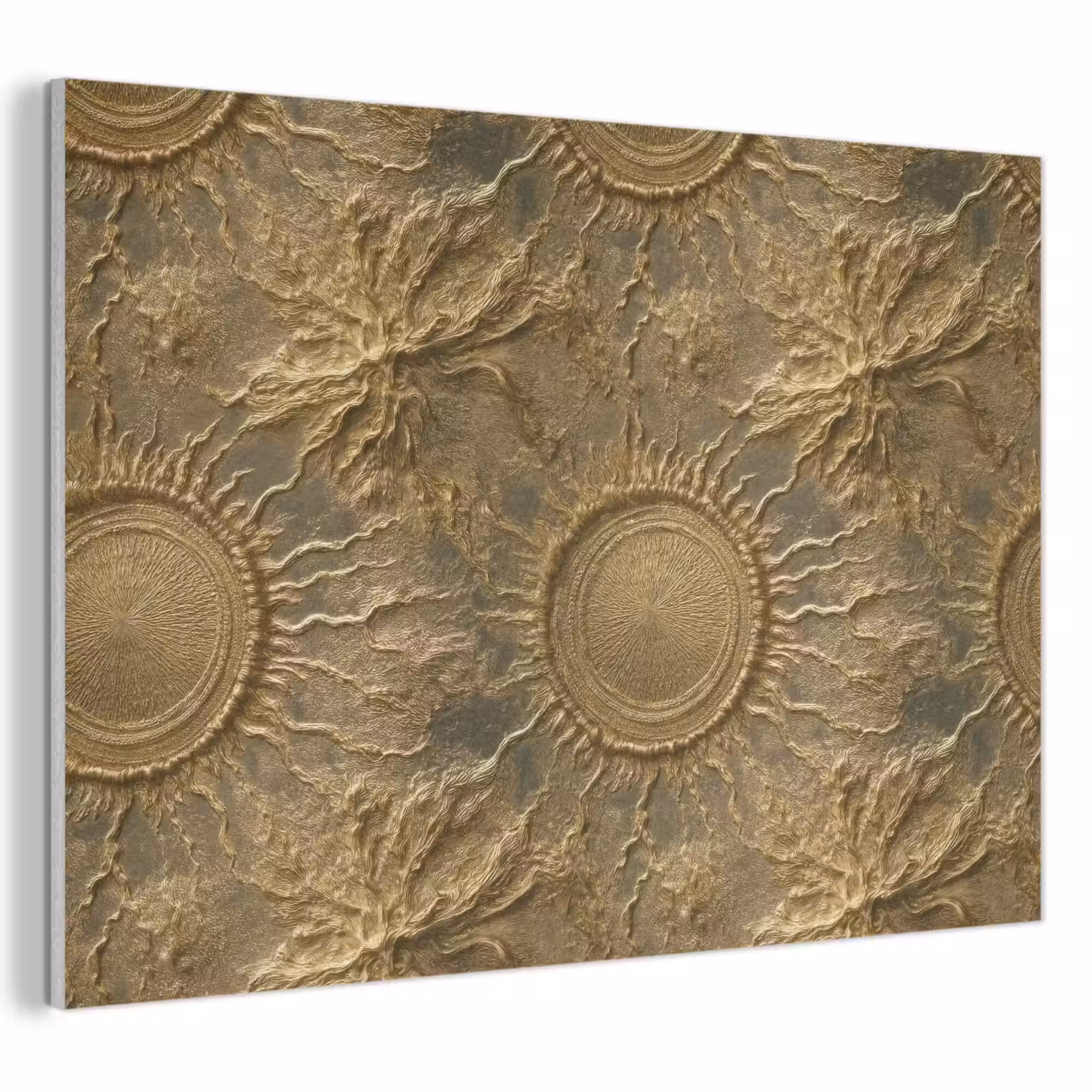 Zon - Reliëf - Antiek - Goud PET vilt klein 837 -3d