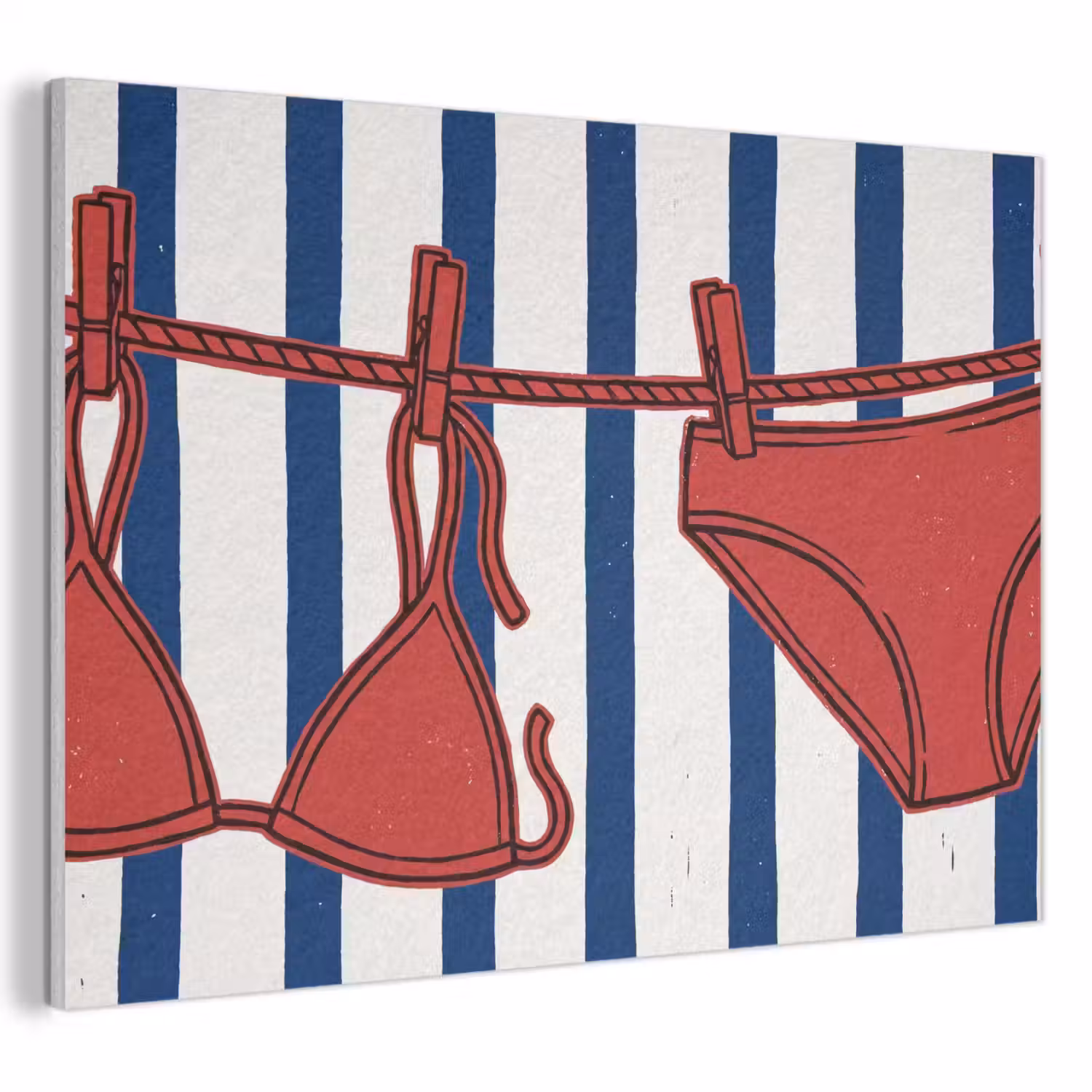 Badkleding - Waslijn - Zomer - Illustratie - Rood PET vilt klein -3d