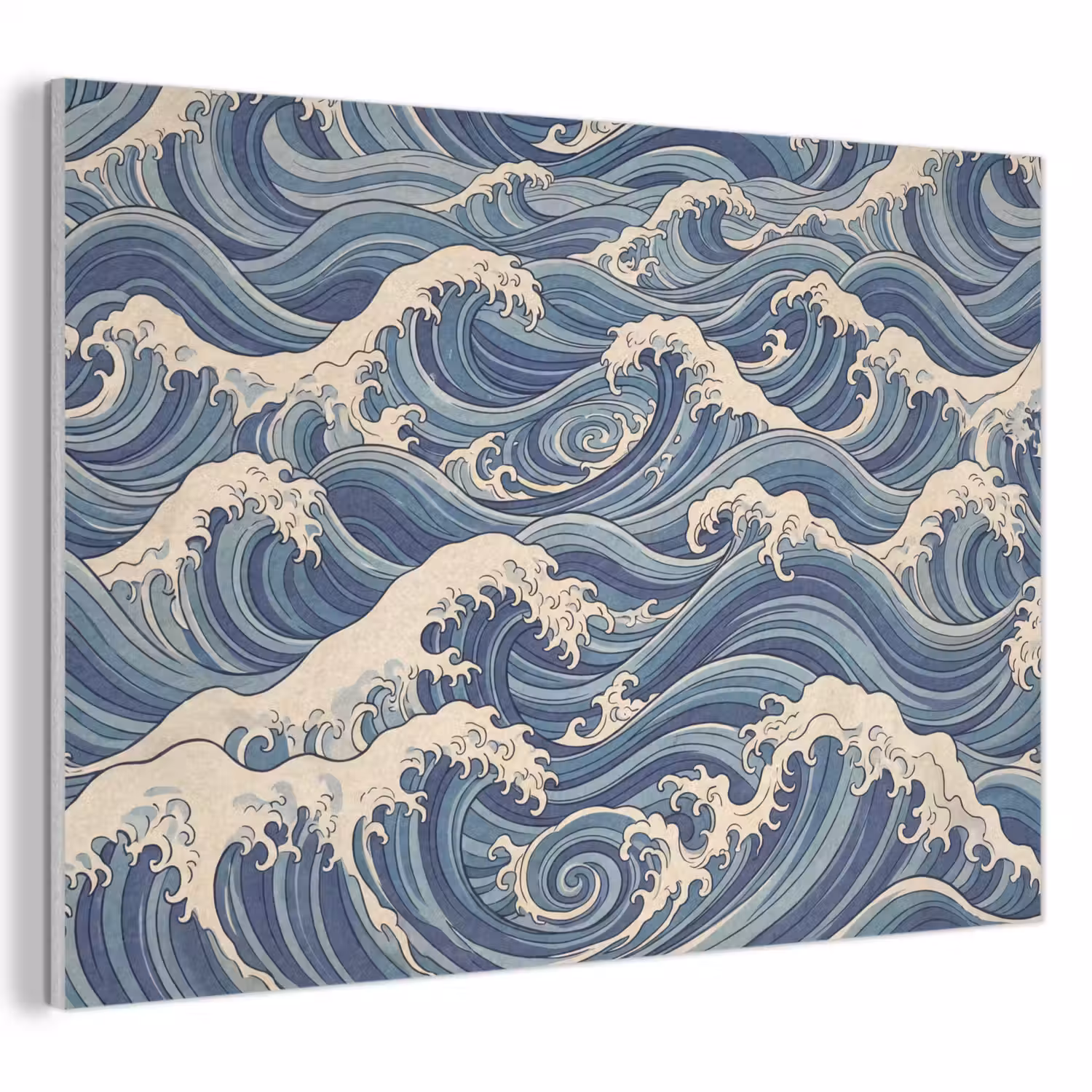 Golven - Zee - Natuur - Abstract - Blauw PET vilt klein -3d