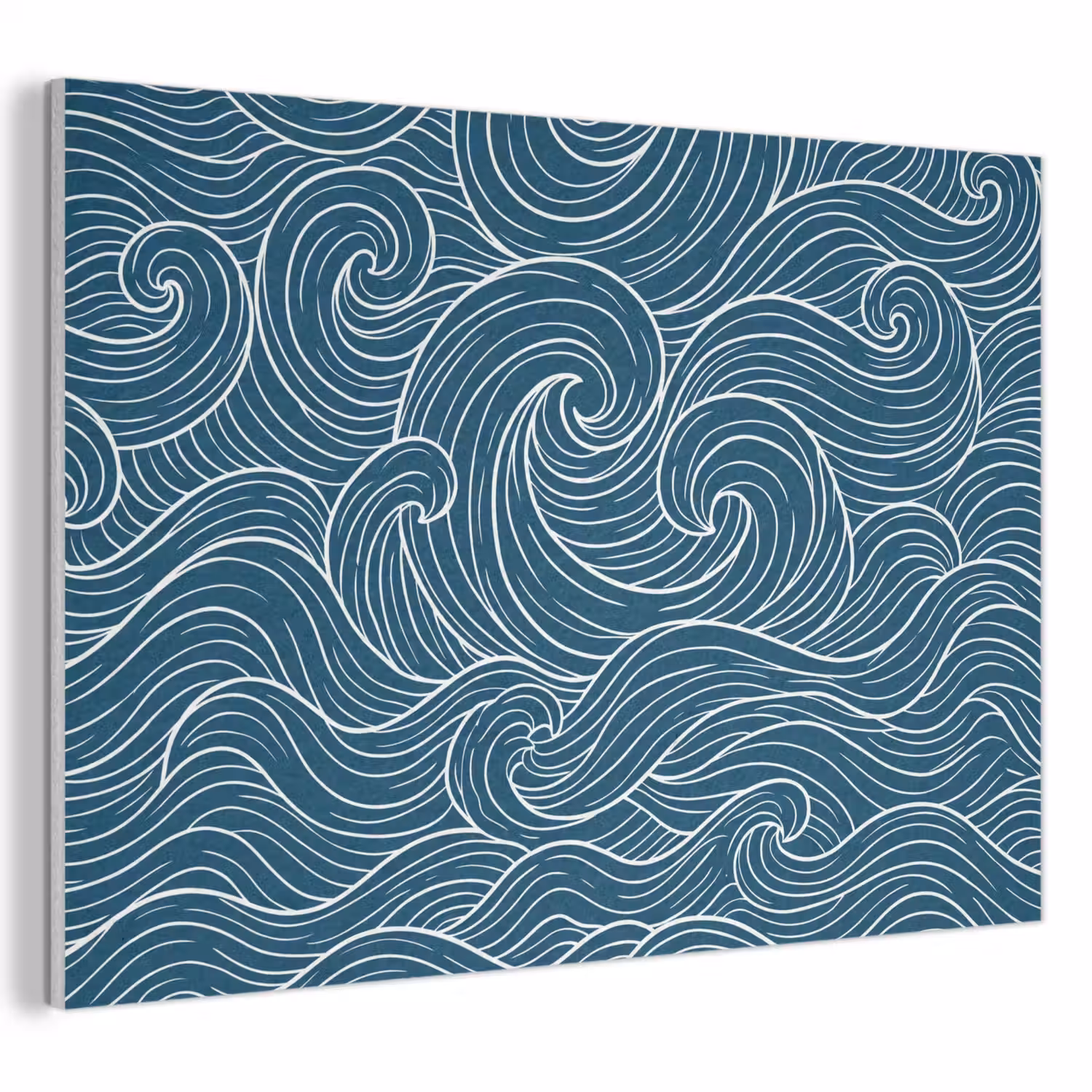 Golven - Spiraal - Water - Abstract - Blauw PET vilt klein -3d