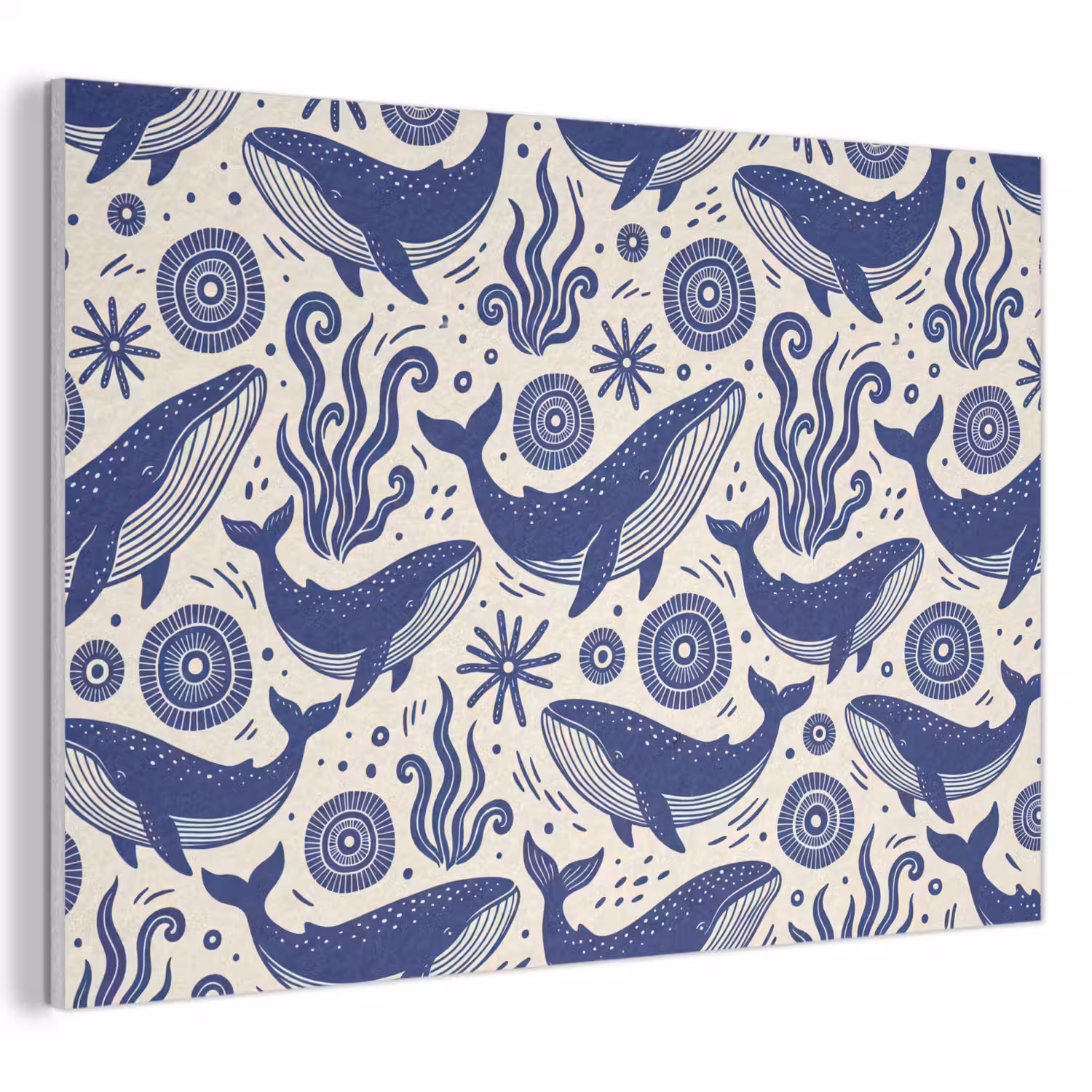Walvis - Onderwater - Dieren - Abstract - Blauw PET vilt klein -3d