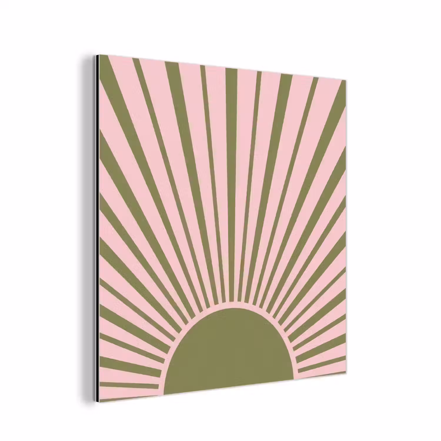Abstract - Stralen - Grafisch - Roze - Groen aluminium wit klein -3d