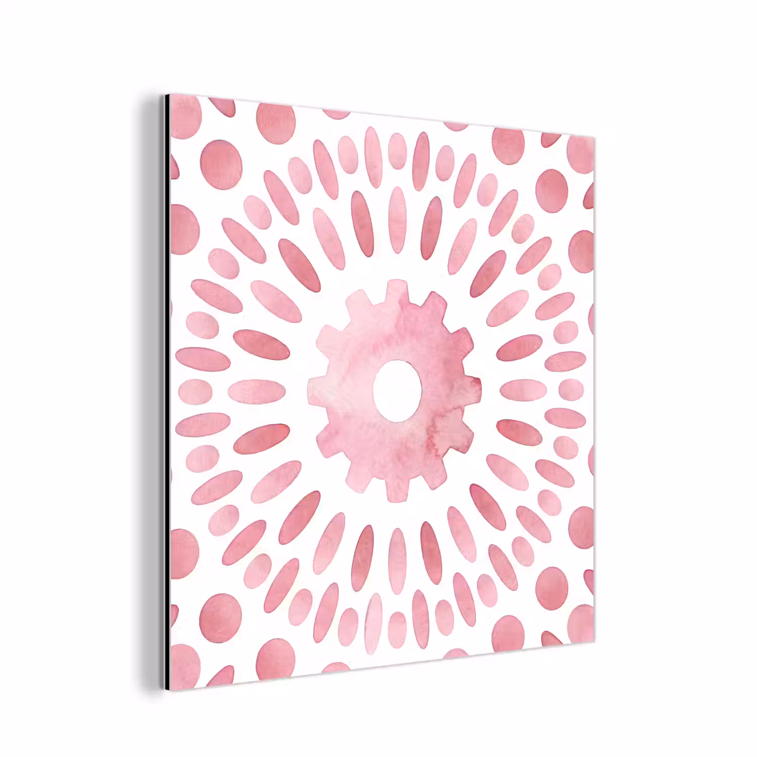 Abstract - Vormen - Patroon - Aquarel - Roze aluminium wit klein -3d