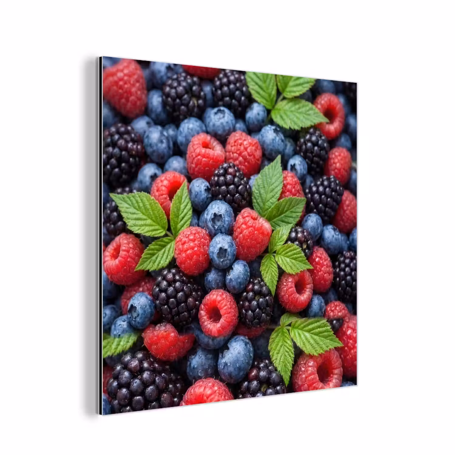 Bessen - Vers - Waterdruppels - Kleurrijk - Eten aluminium wit klein -3d