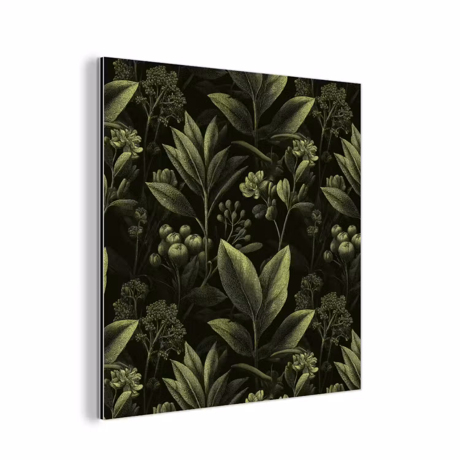 Klassiek - Donker - Botanisch - Planten aluminium wit klein 46 -3d
