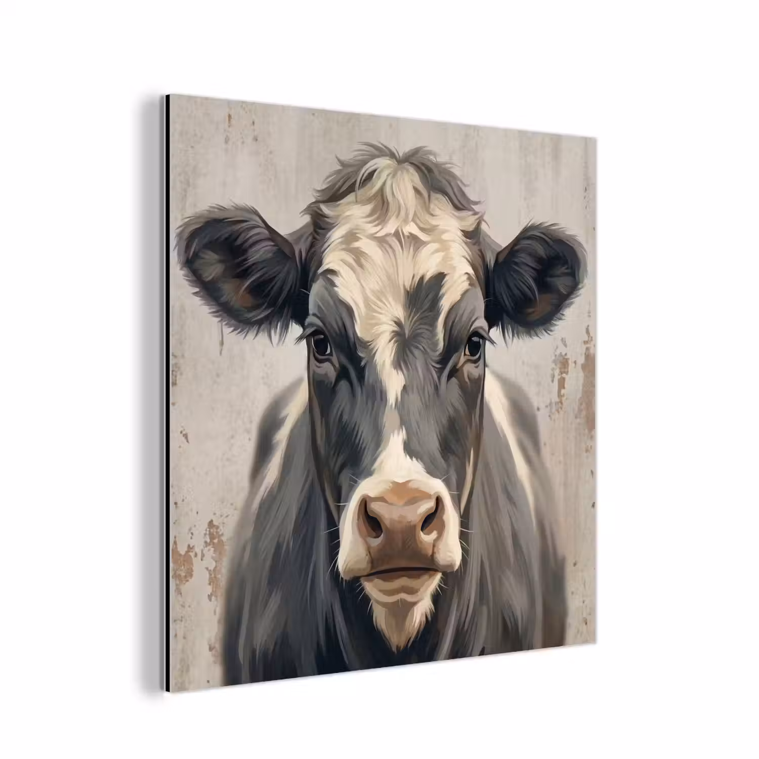 Koe - Portret - Dieren - Modern aluminium wit klein -3d