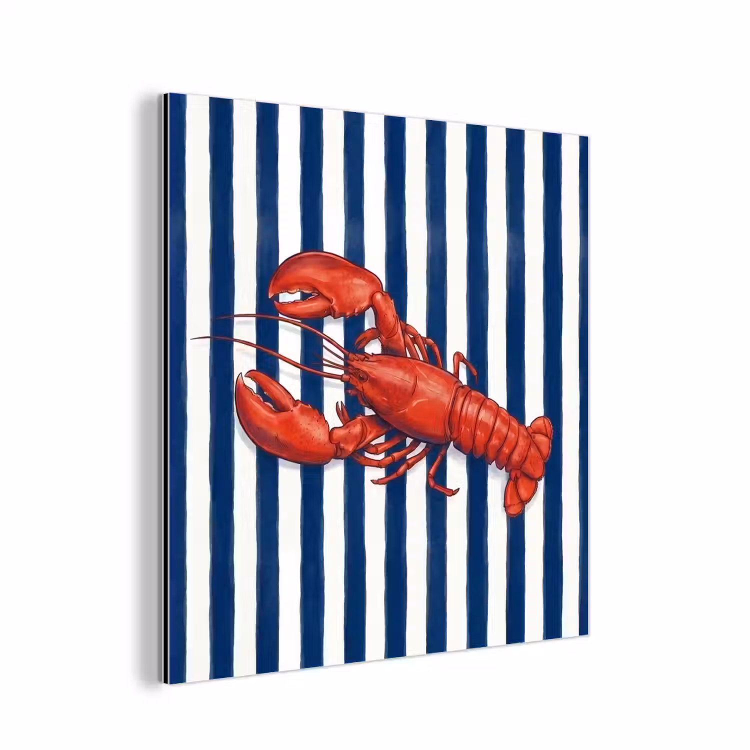 Schaaldier - Kreeft - Marine - Illustratie - Rood aluminium wit klein -3d