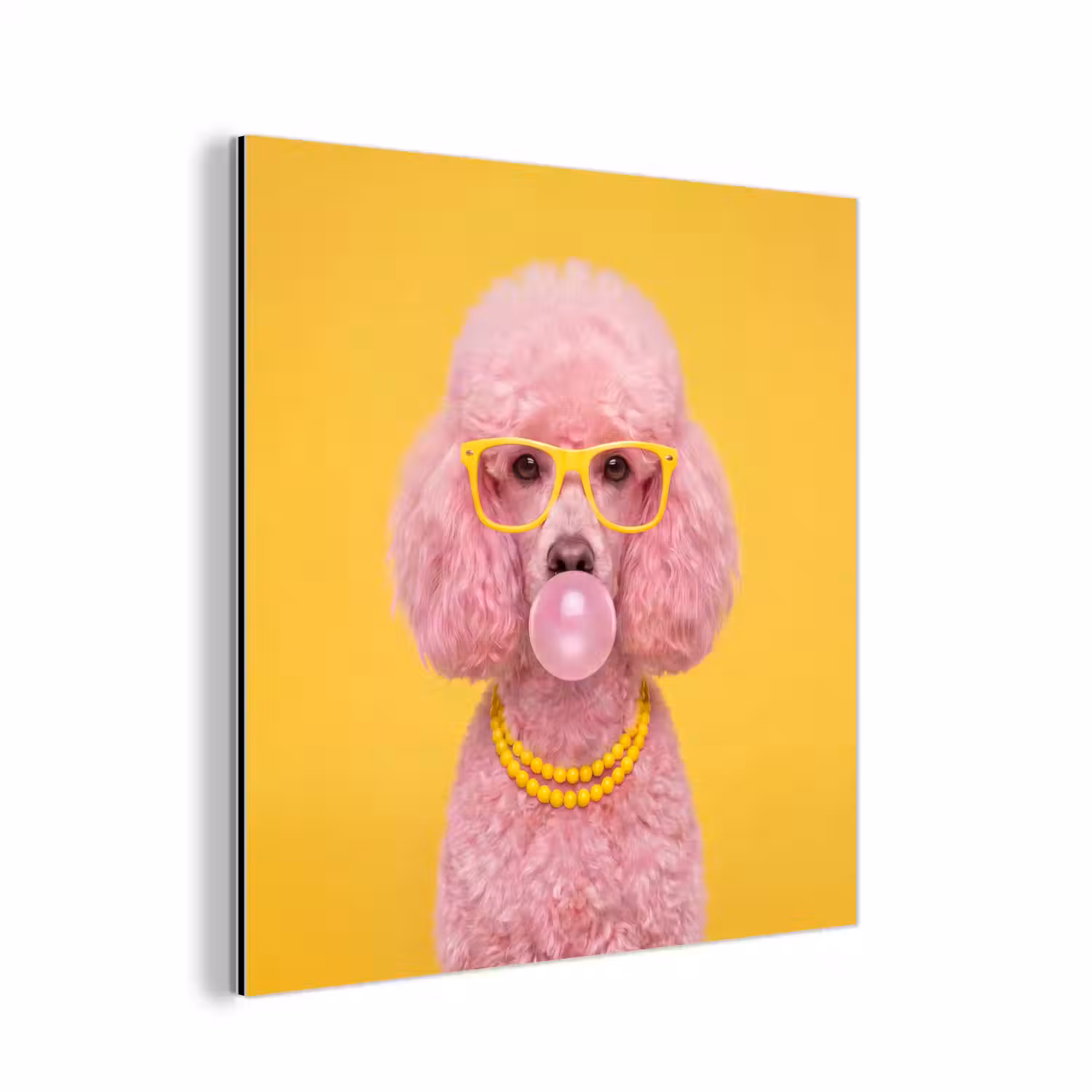 Hond - Kauwgum - Dieren - Modern - Roze aluminium wit klein -3d