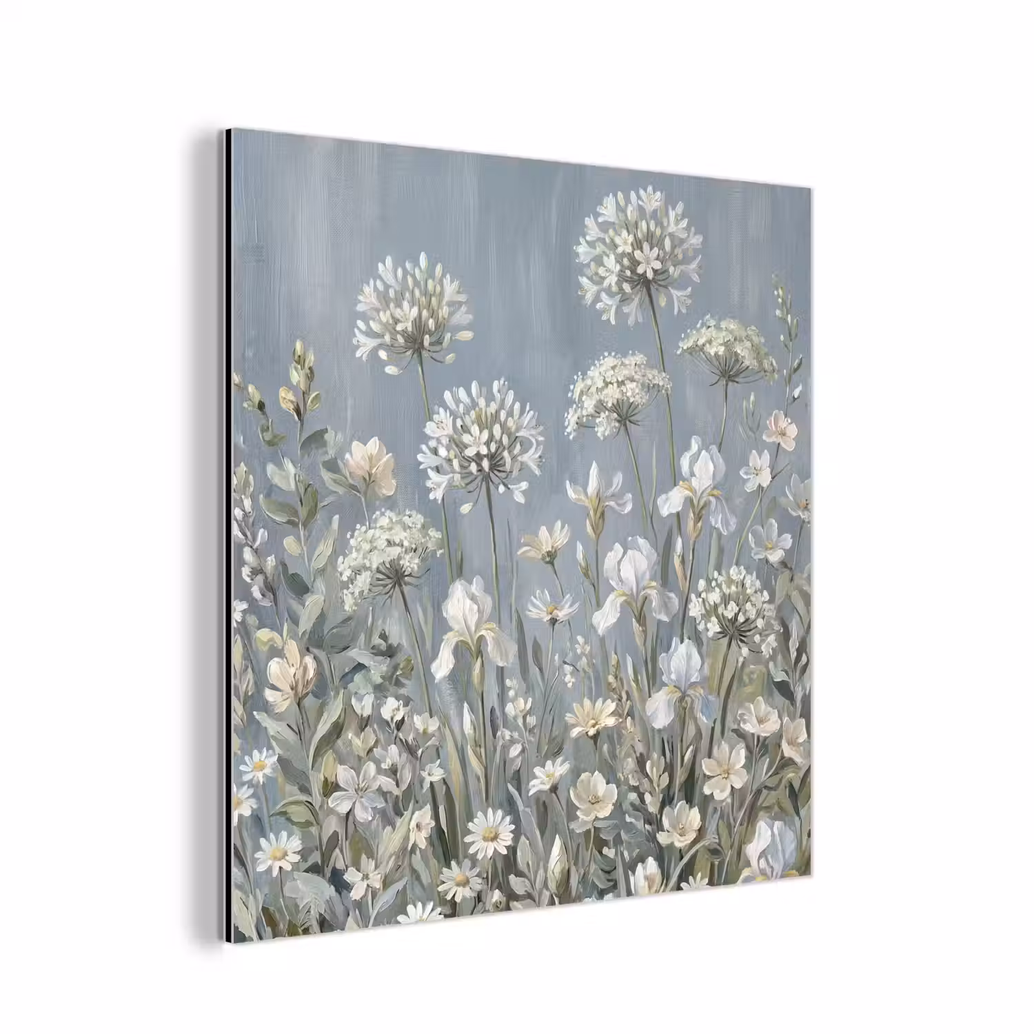 Bloemen - Botanisch - Blauw aluminium wit klein -3d