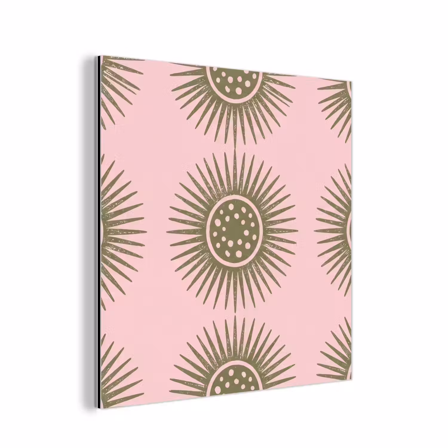 Bloemen - Patroon - Abstract - Roze - Groen aluminium wit klein -3d