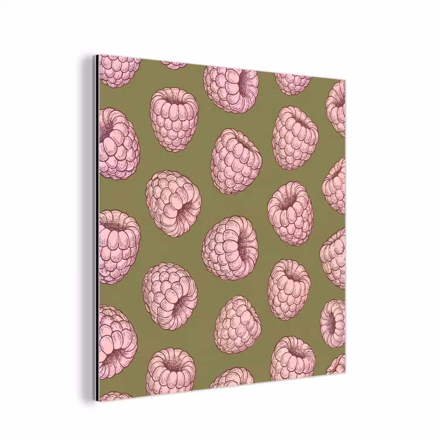 Eten - Patroon - Illustratie - Roze - Groen aluminium wit klein -3d