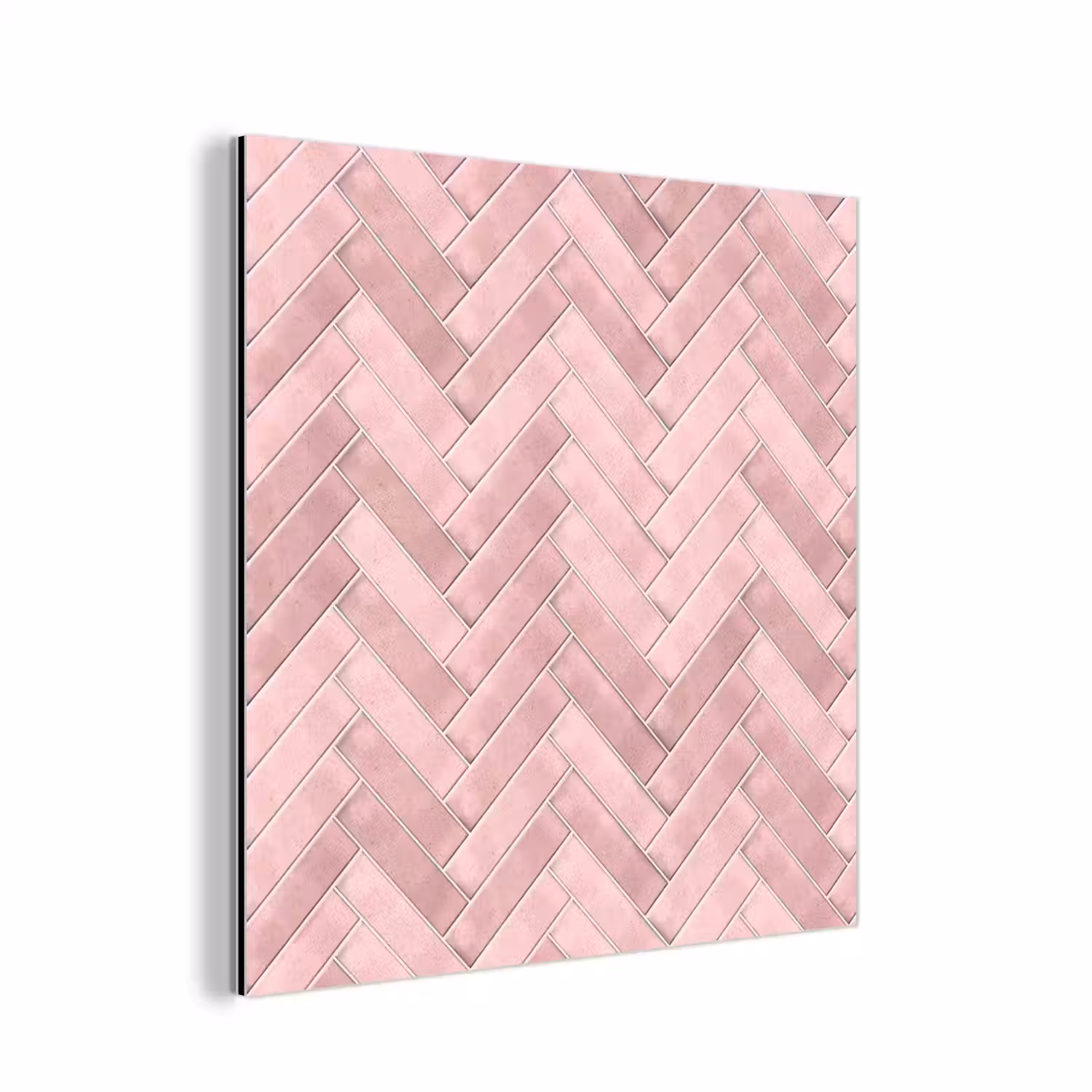 Visgraat - Wandtegel - Lichtroze aluminium wit klein 46 -3d
