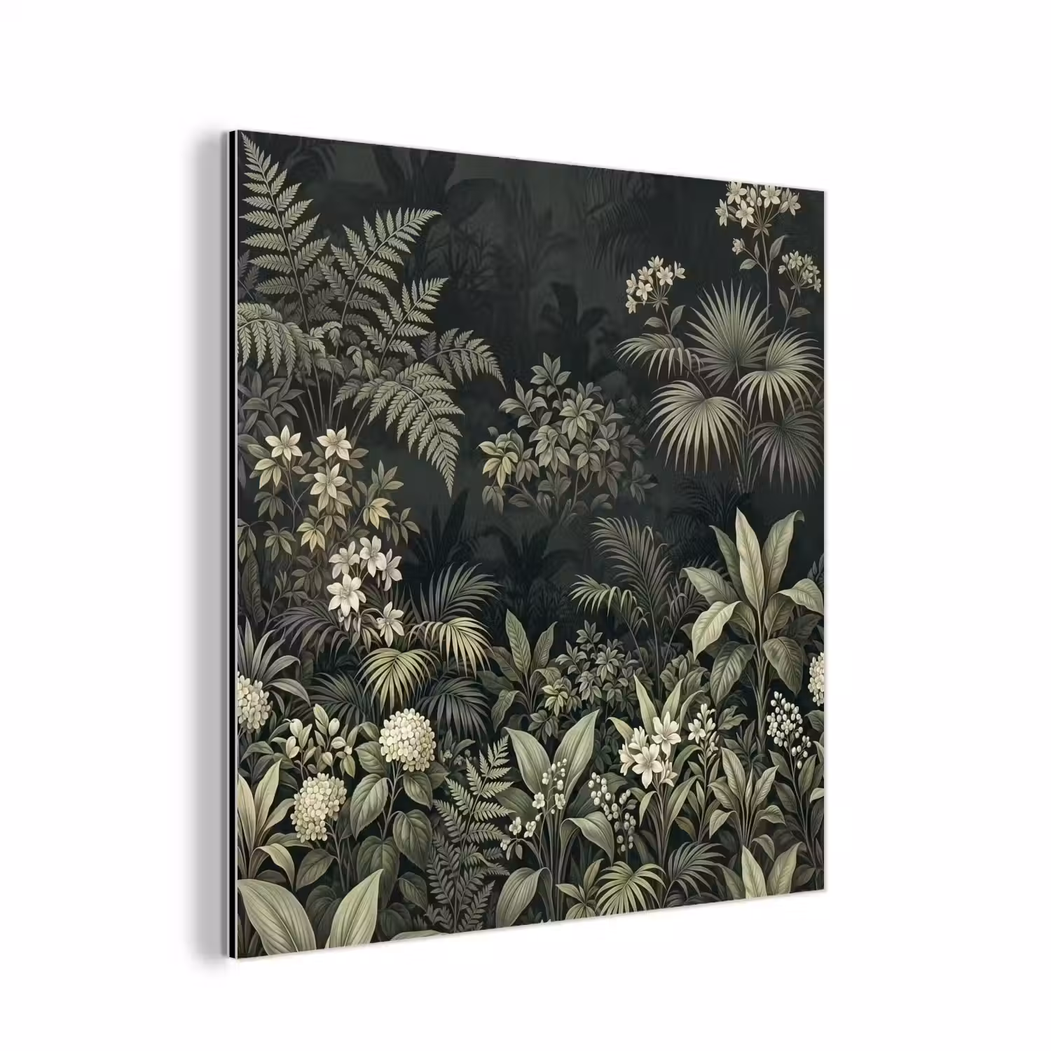 Jungle - Bladeren - Botanisch - Groen aluminium wit klein -3d