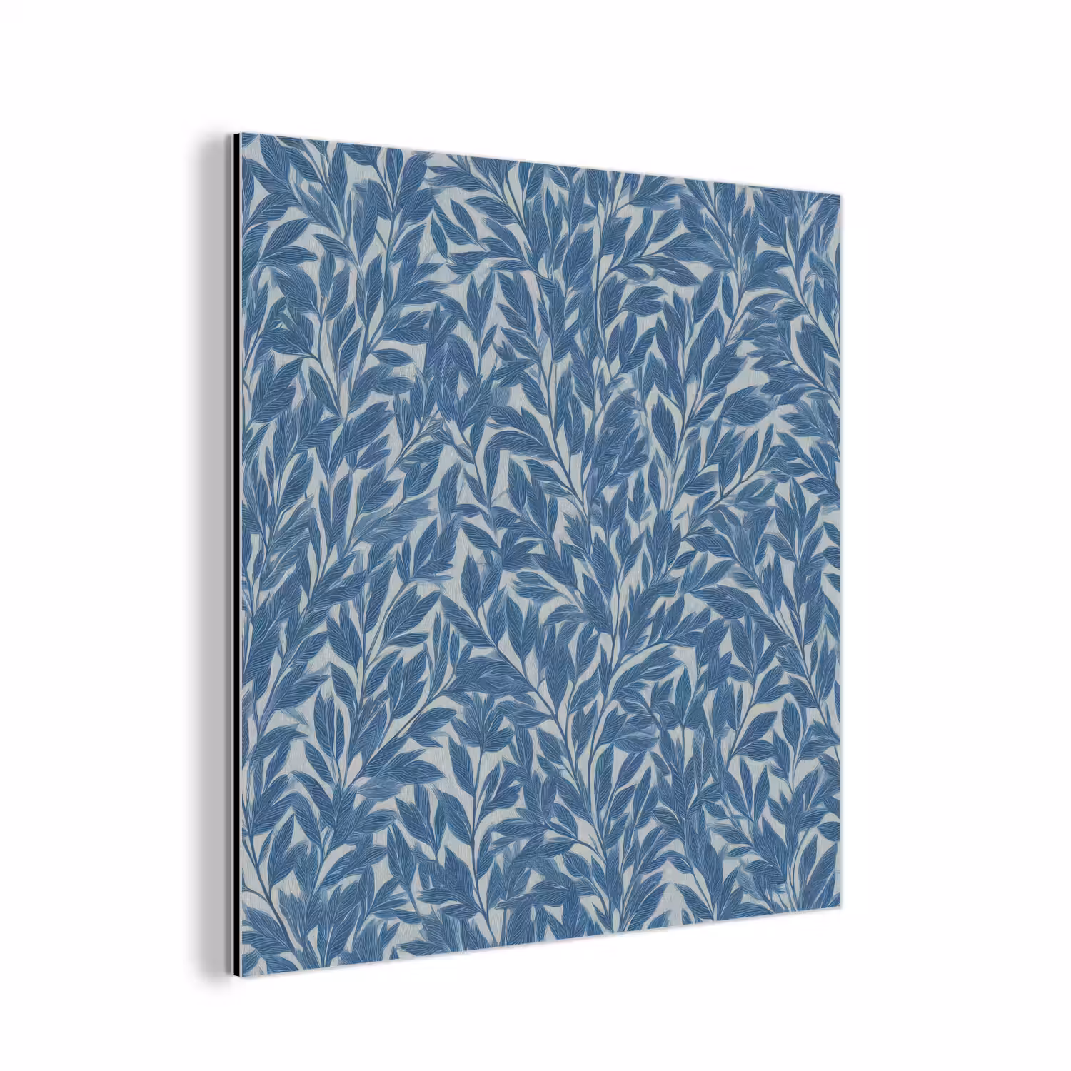 Bladeren - Klassiek - Patroon - Donkerblauw - Vintage aluminium wit klein 46 -3d