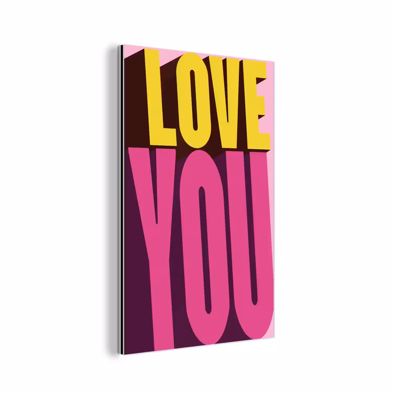 Love - Tekst - Roze - Valentijn aluminium wit klein -3d