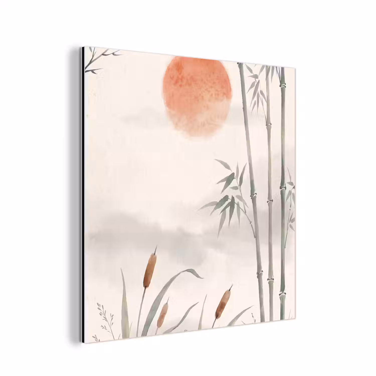 Minimalistisch - Bamboe - Groen aluminium wit klein -3d