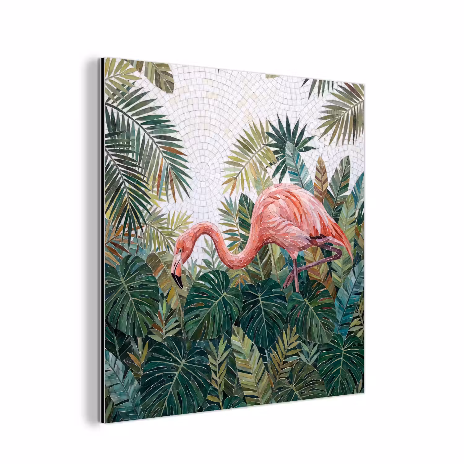 Natuur - Bladeren - Abstract - Groen - Vogel aluminium wit klein -3d