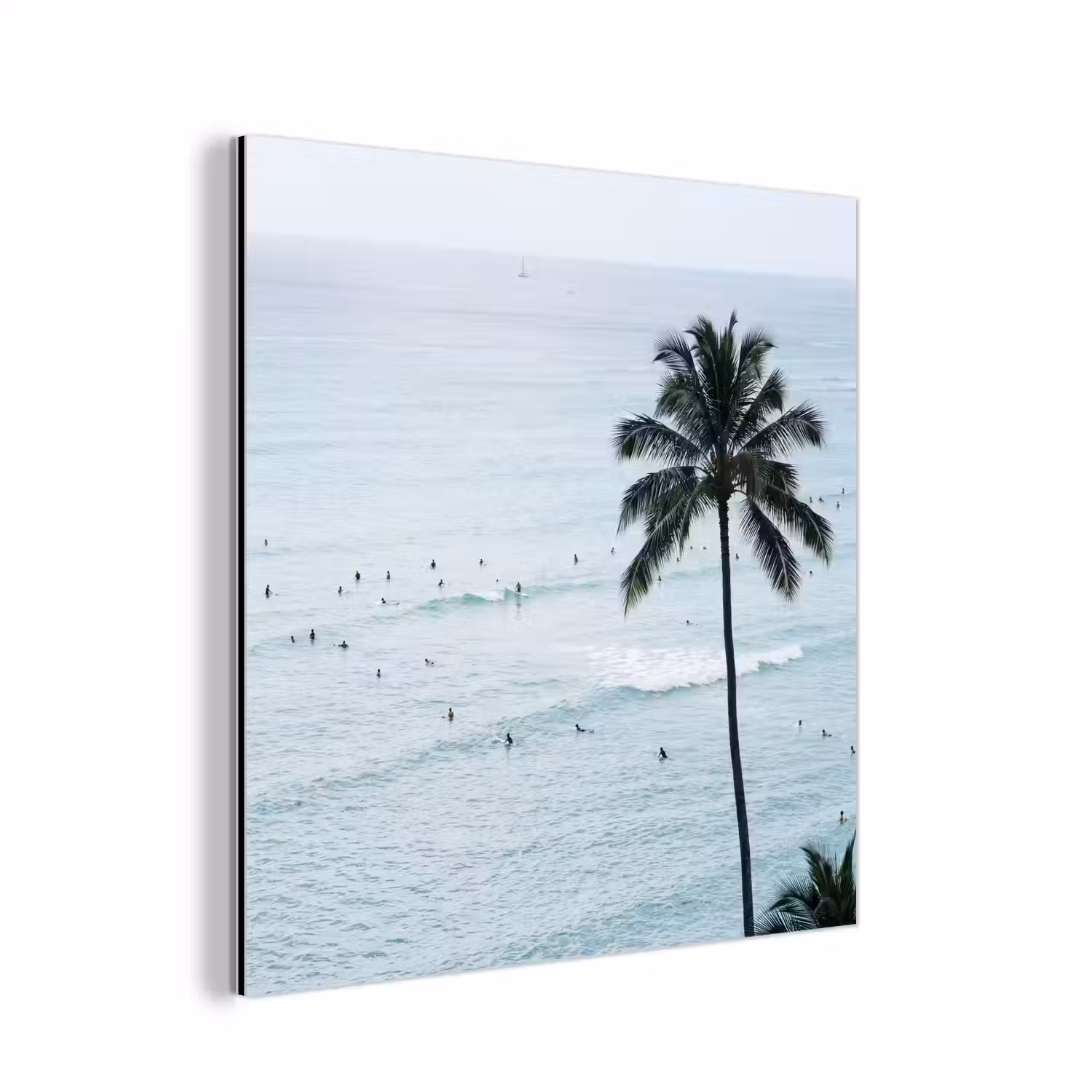 Oceaan - Palmbomen - Surfers aluminium wit klein -3d