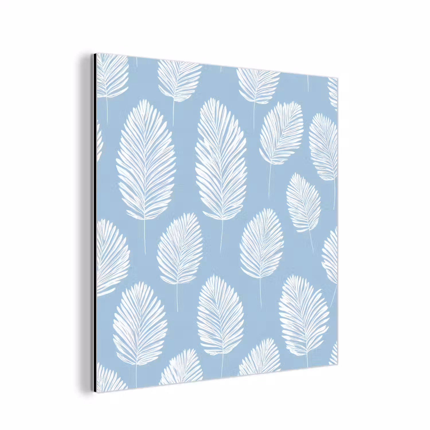 Palmbladeren - Naadloos - Patroon - Pastelblauw aluminium wit klein 46 -3d