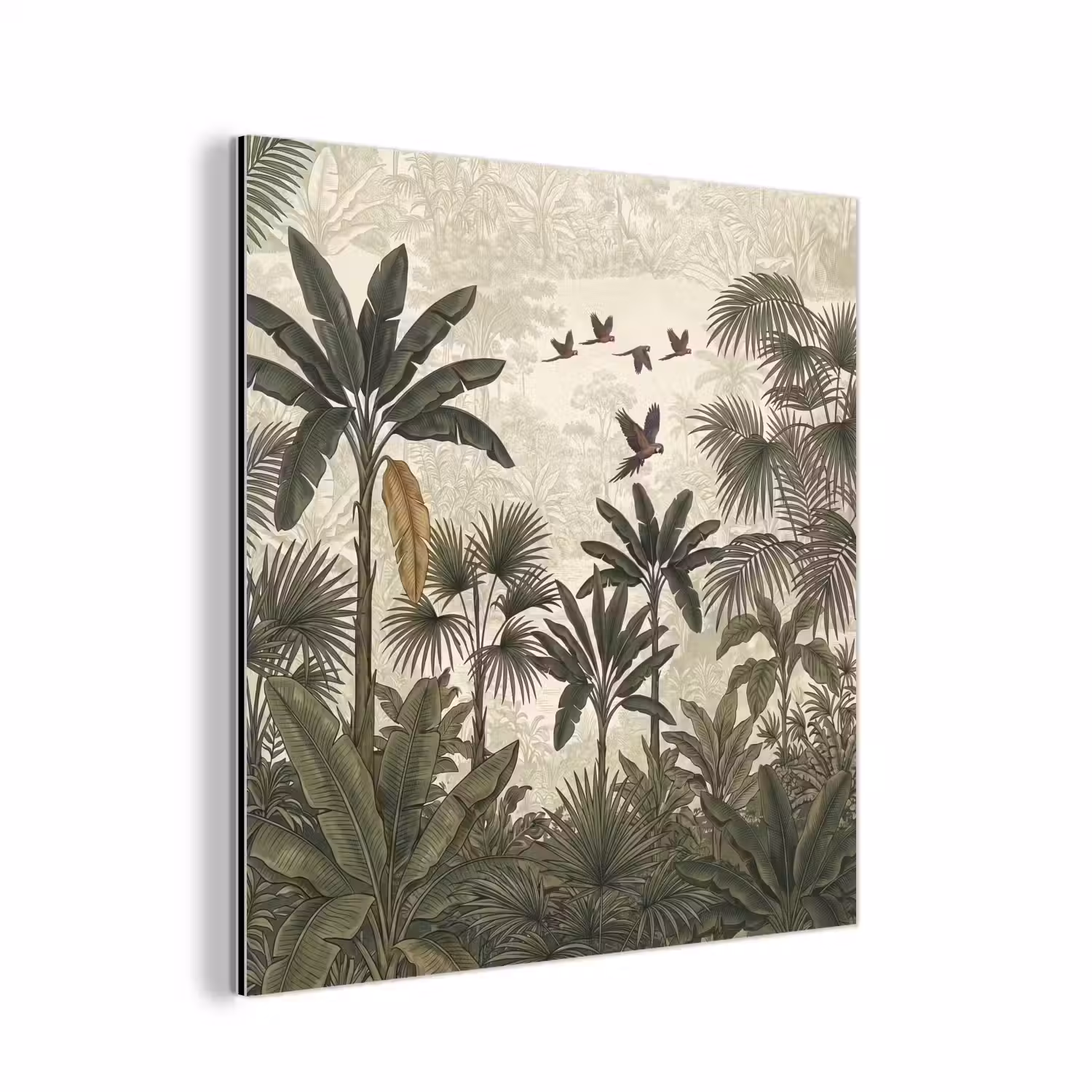 Papagaaien - Jungle - Tropisch - Green aluminium wit klein -3d