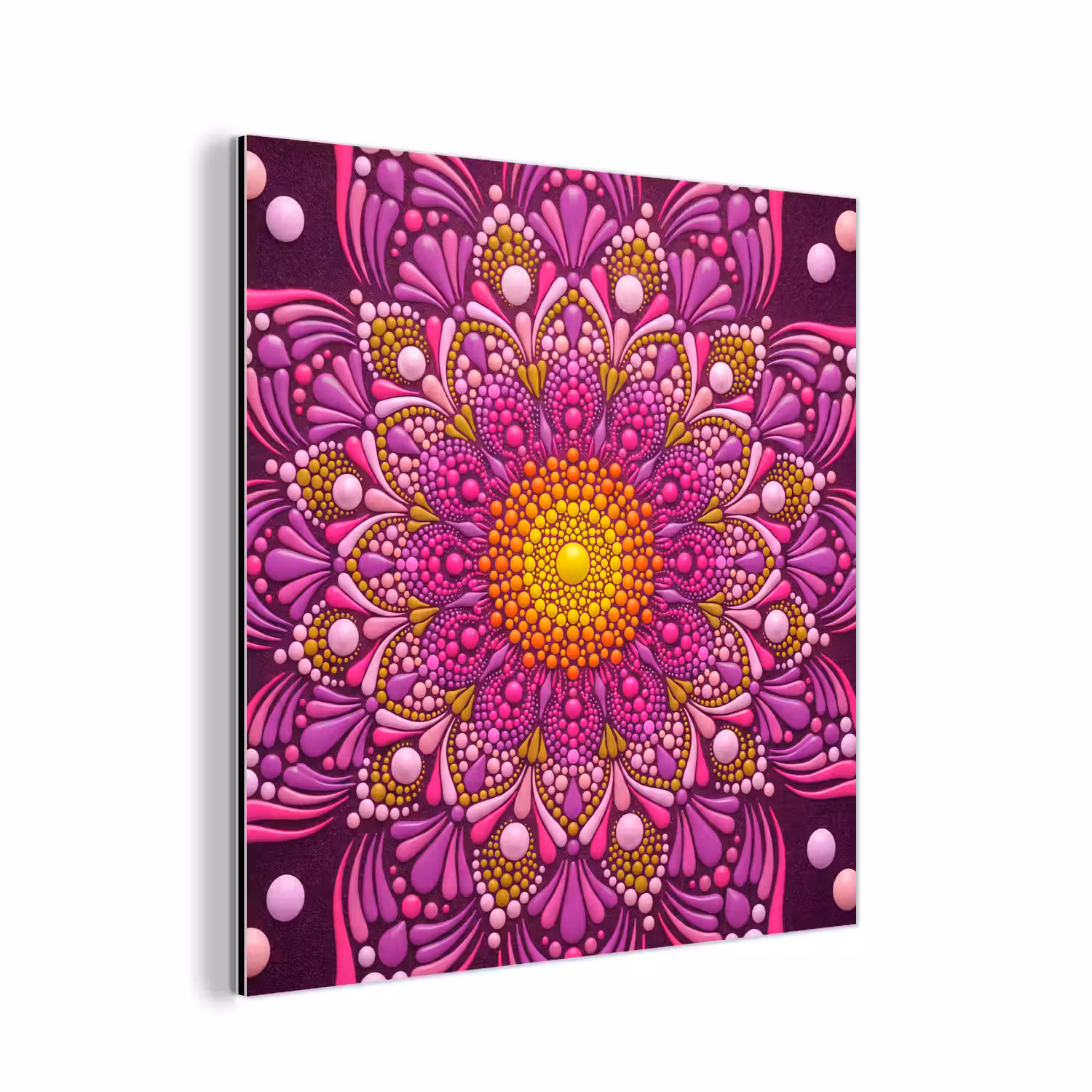 Patroon - Stippen - Abstract - Kleurrijk aluminium wit klein -3d