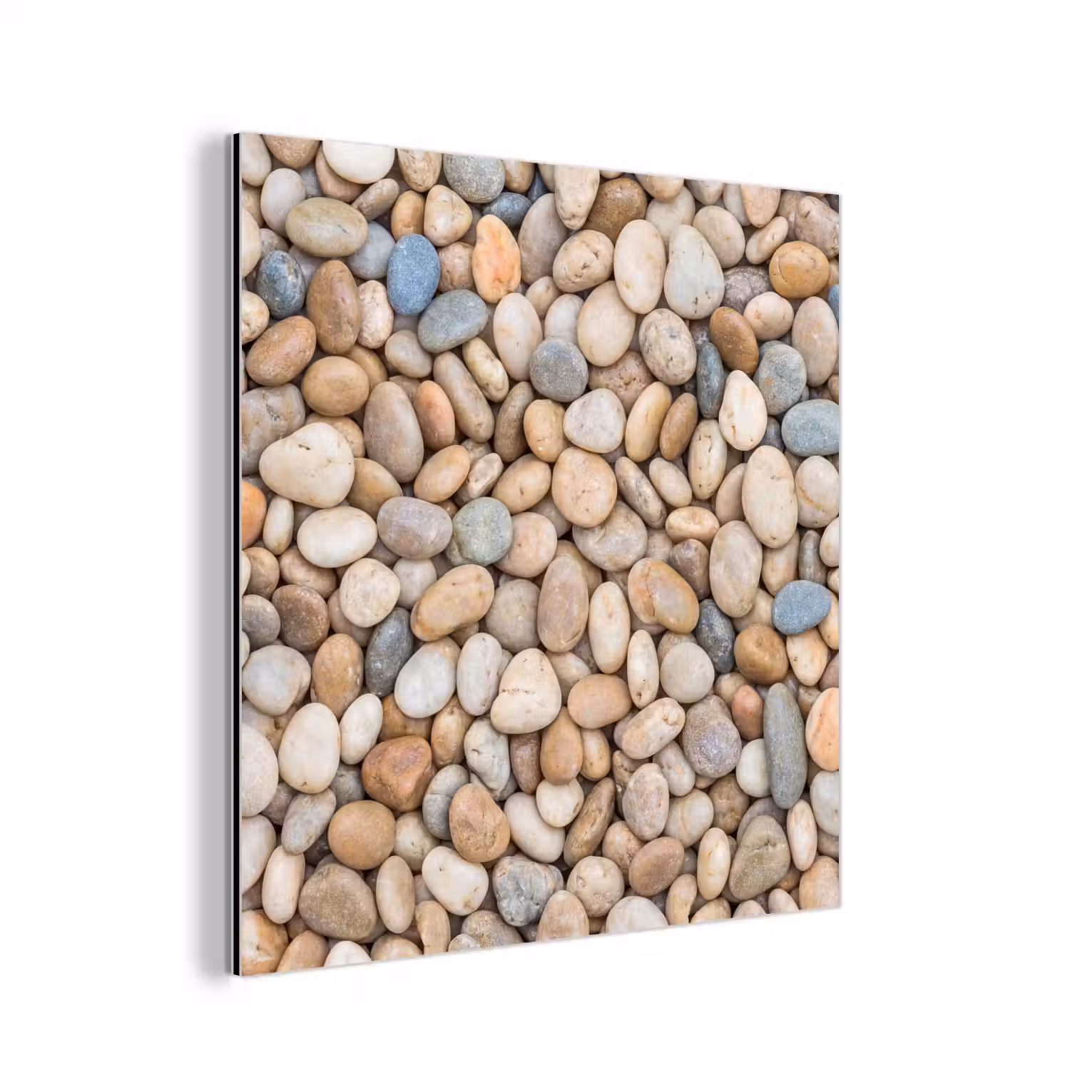 Kiezelstenen - Natuur - Textuur - Beige - Grijs aluminium wit klein -3d