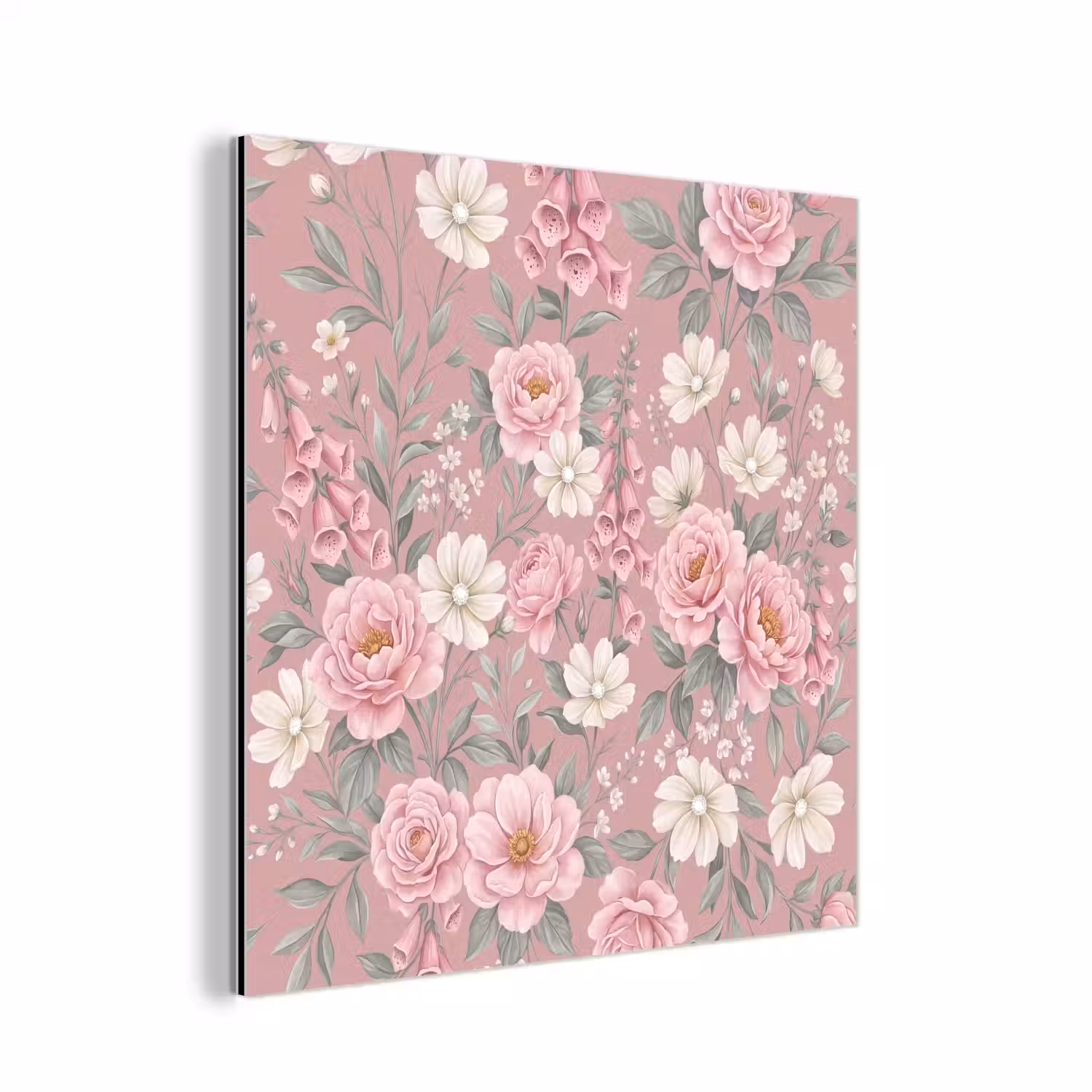 Pioenrozen - Vingerhoedskruid - Pink aluminium wit klein -3d