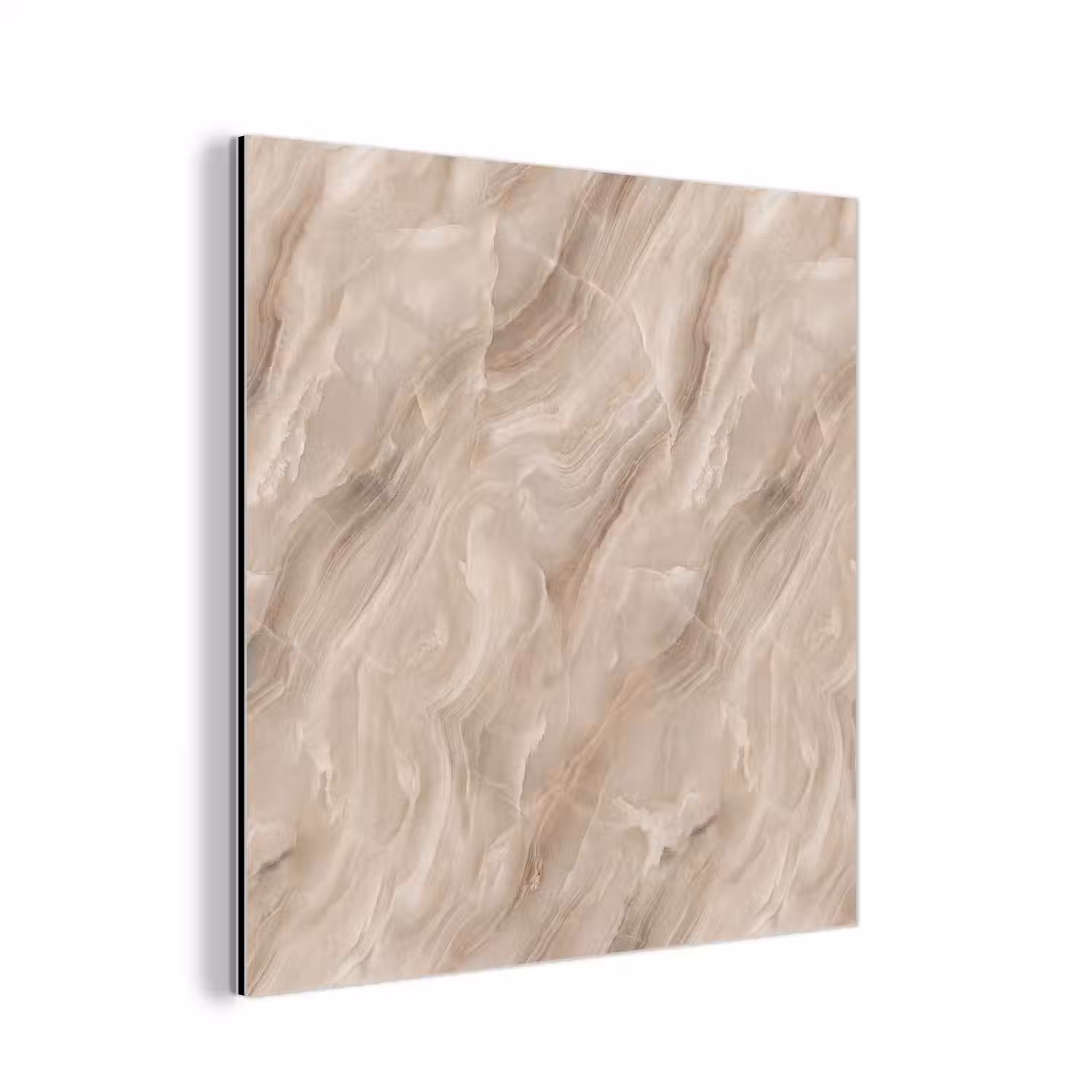 Steen - Golvend - Abstract - Beige aluminium wit klein -3d