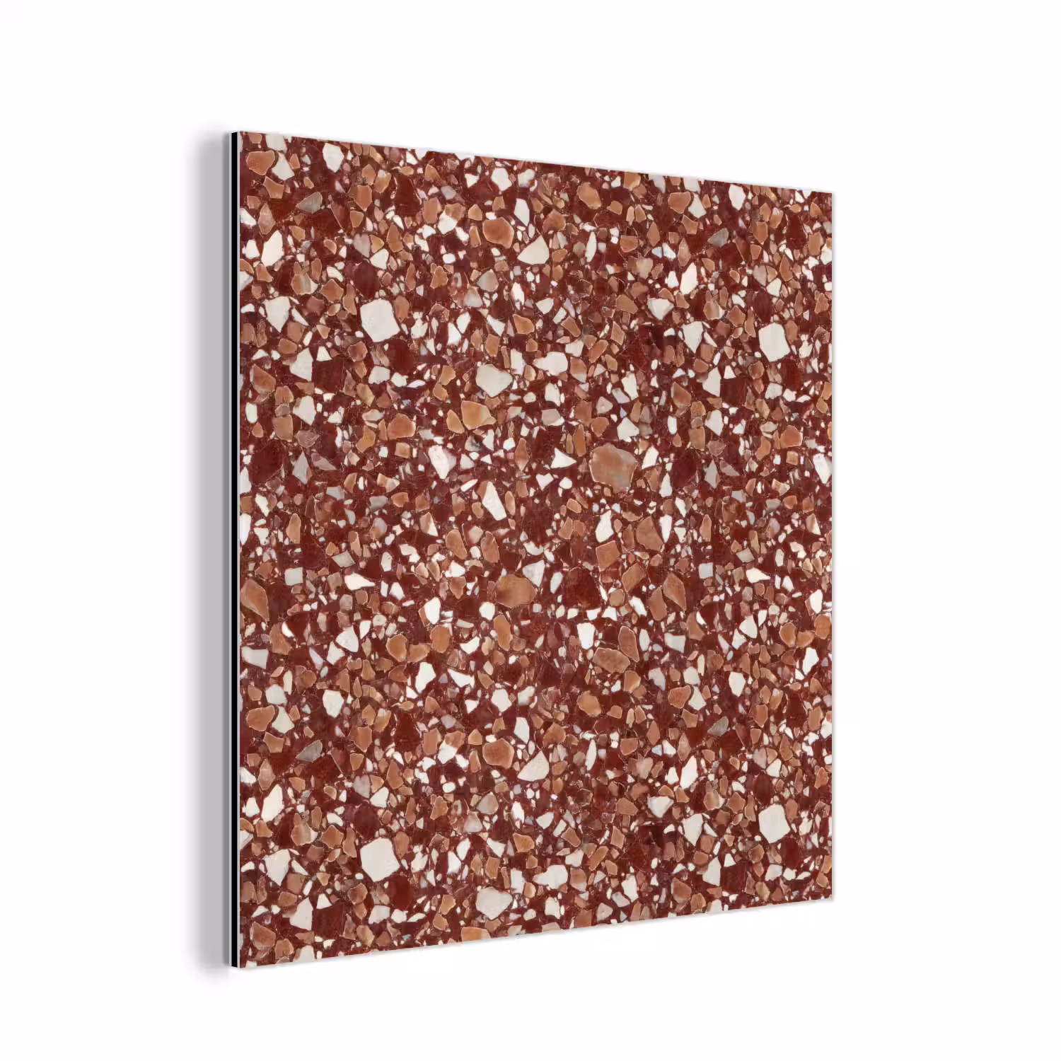 Terrazzo - Patroon - Steentextuur - Roodbruin aluminium wit klein 46 -3d