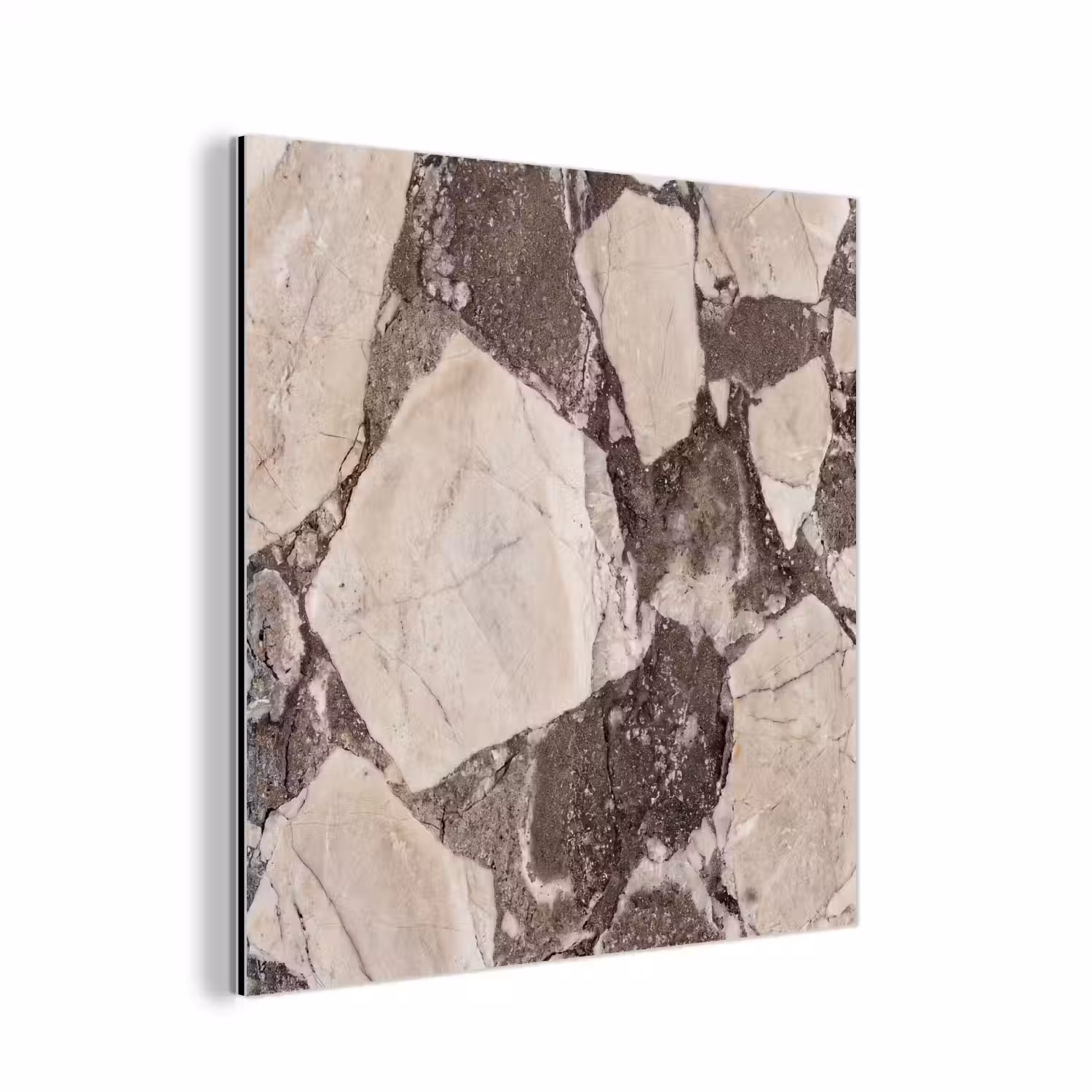 Textuur - Marmer - Abstract - Beige - Bruin aluminium wit klein -3d