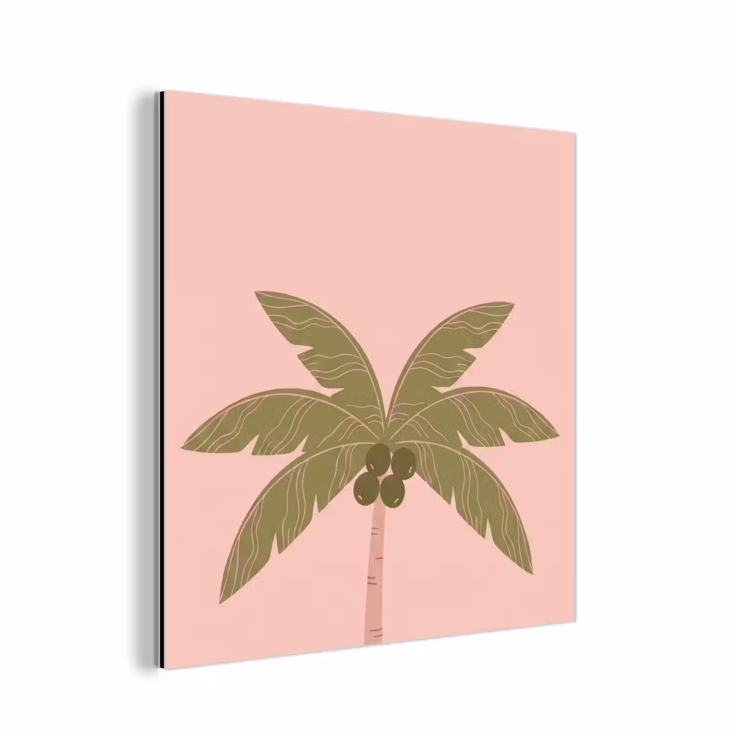 Boom - Palm - Natuur - Illustratie - Roze aluminium wit klein -3d
