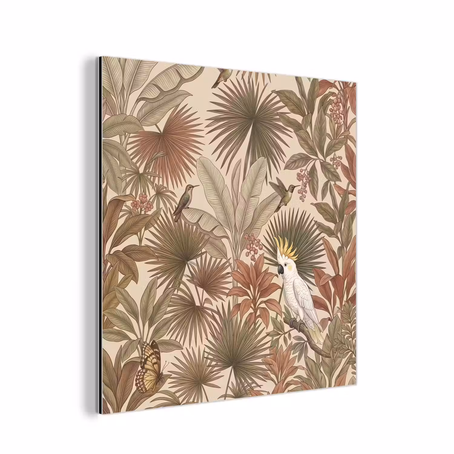 Tropisch - Vogels - Beige aluminium wit klein -3d