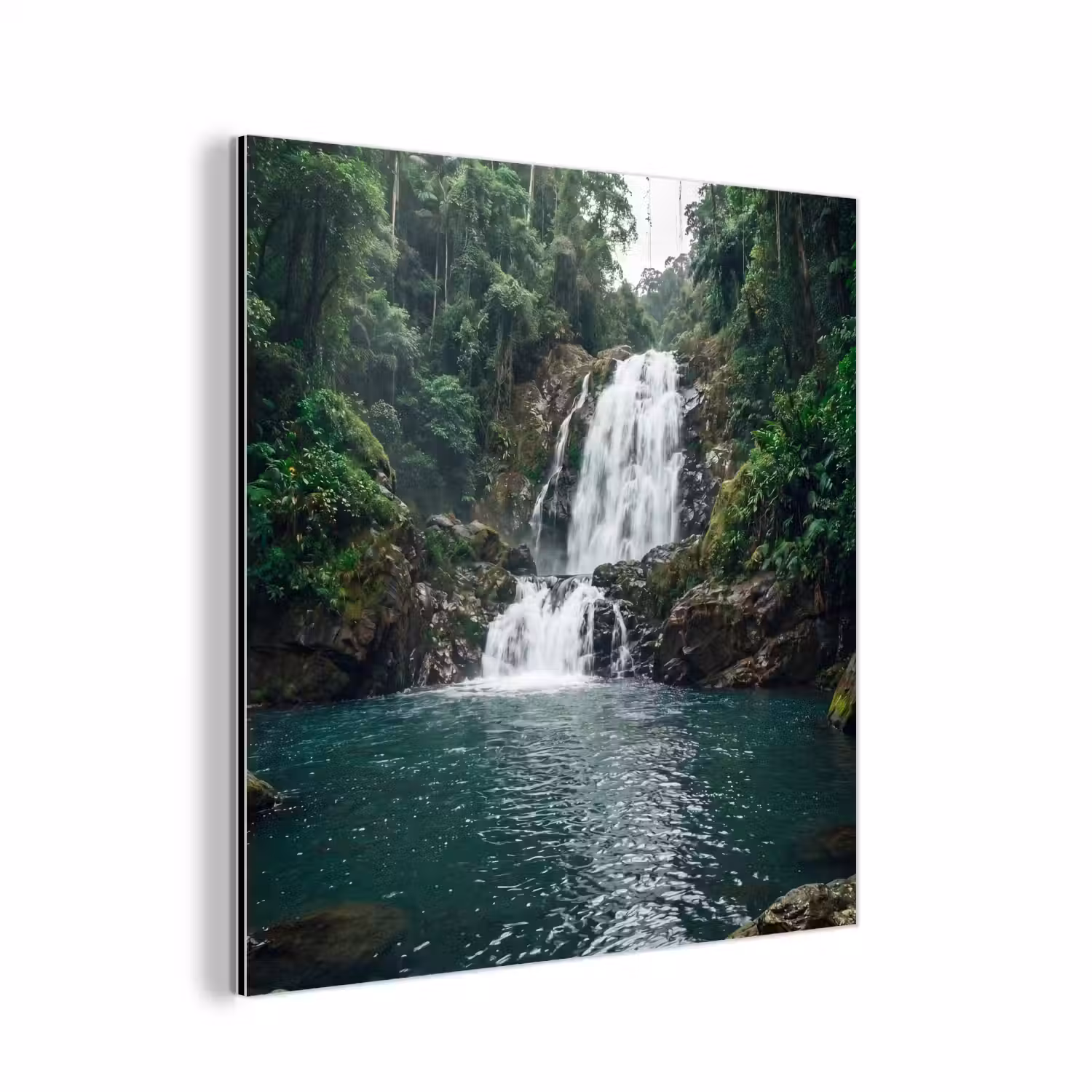 Waterfall - Forest - Nature - Greenkhgyguyg aluminium wit klein -3d