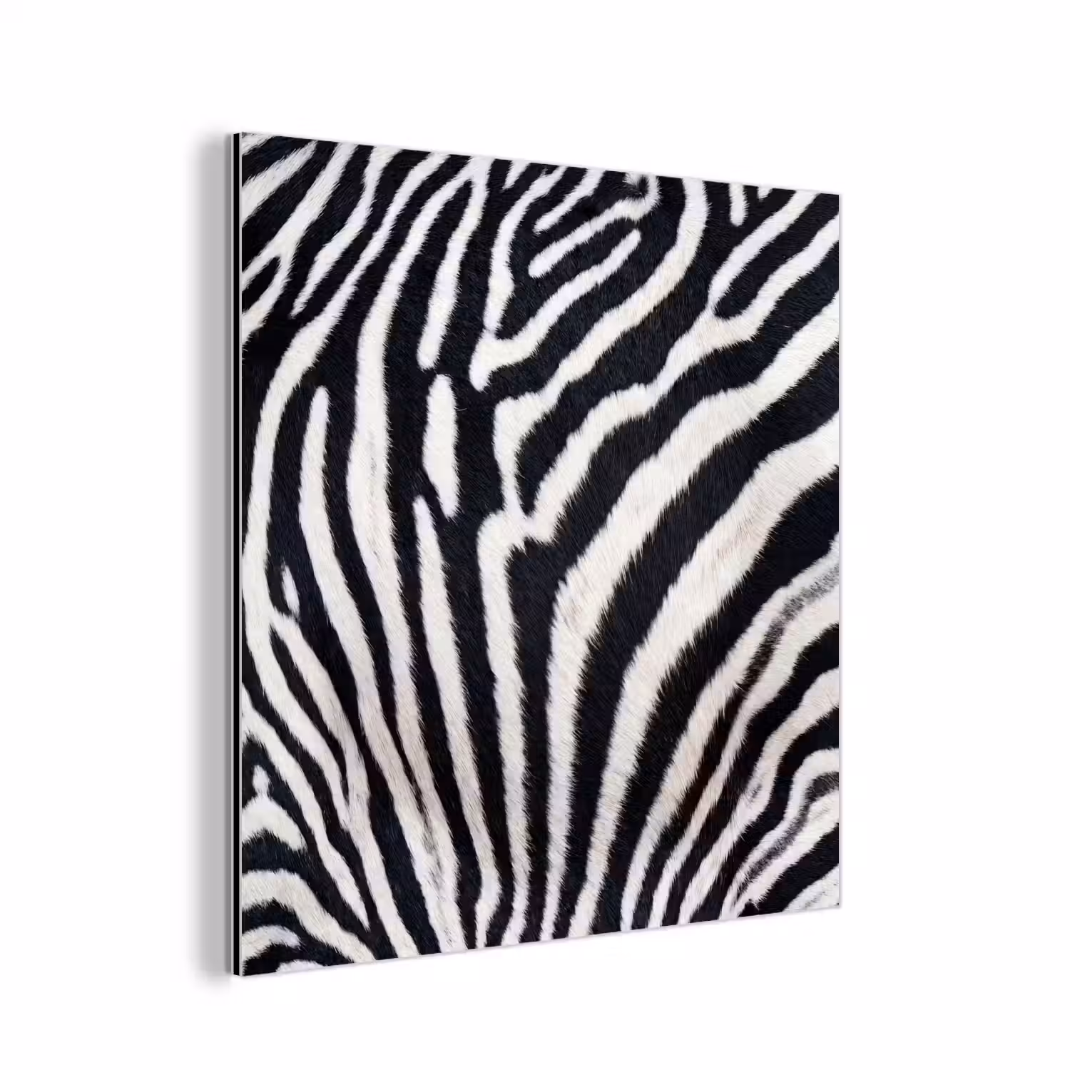 Zebra - Vacht - Klassiek - Zwart - Wit aluminium wit klein -3d