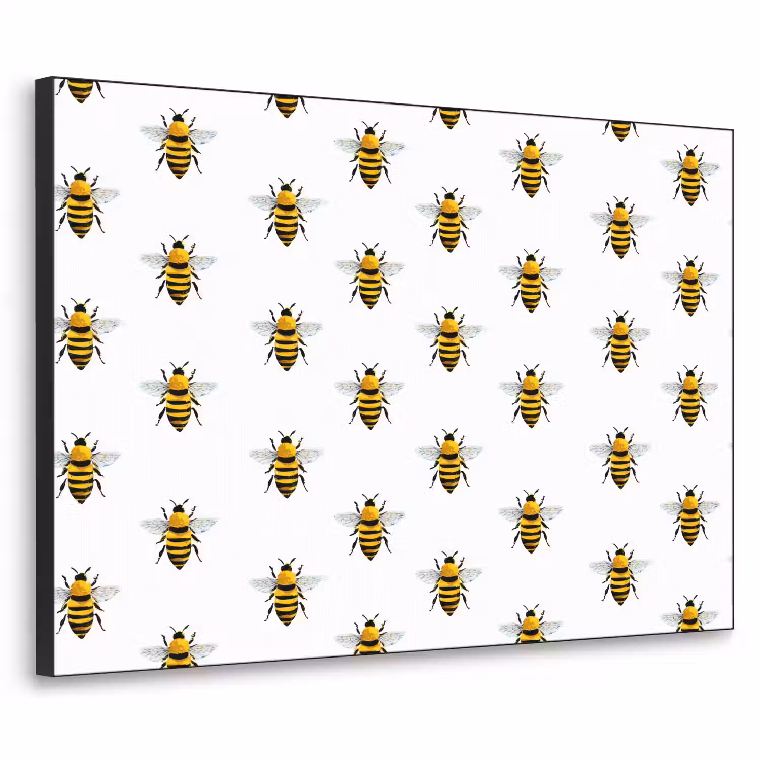 Bijen - Tijdloos - Wit Textielframe zwart klein 947 -3d