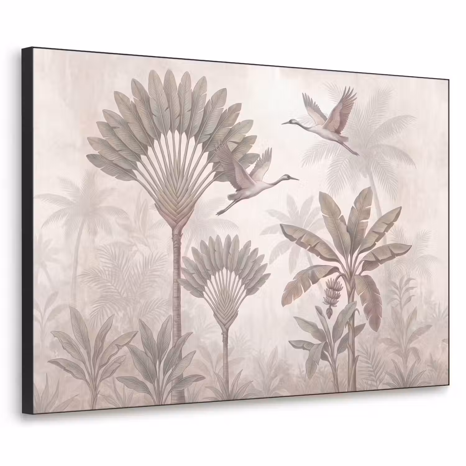 Vogel - Tropisch - Jungle - Natuur - Beige Textielframe zwart klein -3d
