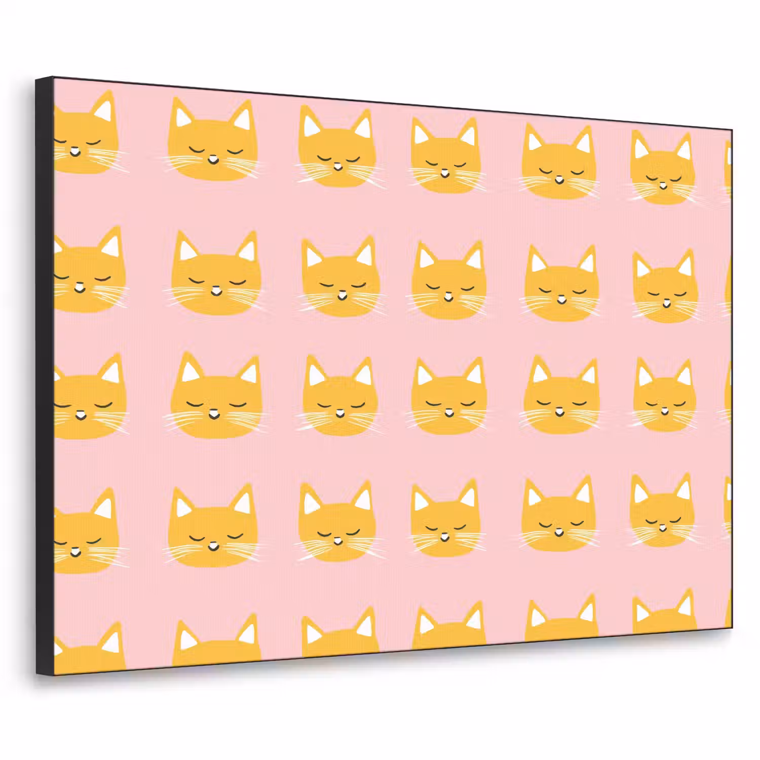 Katten - Patroon - Roze Textielframe zwart klein 947 -3d