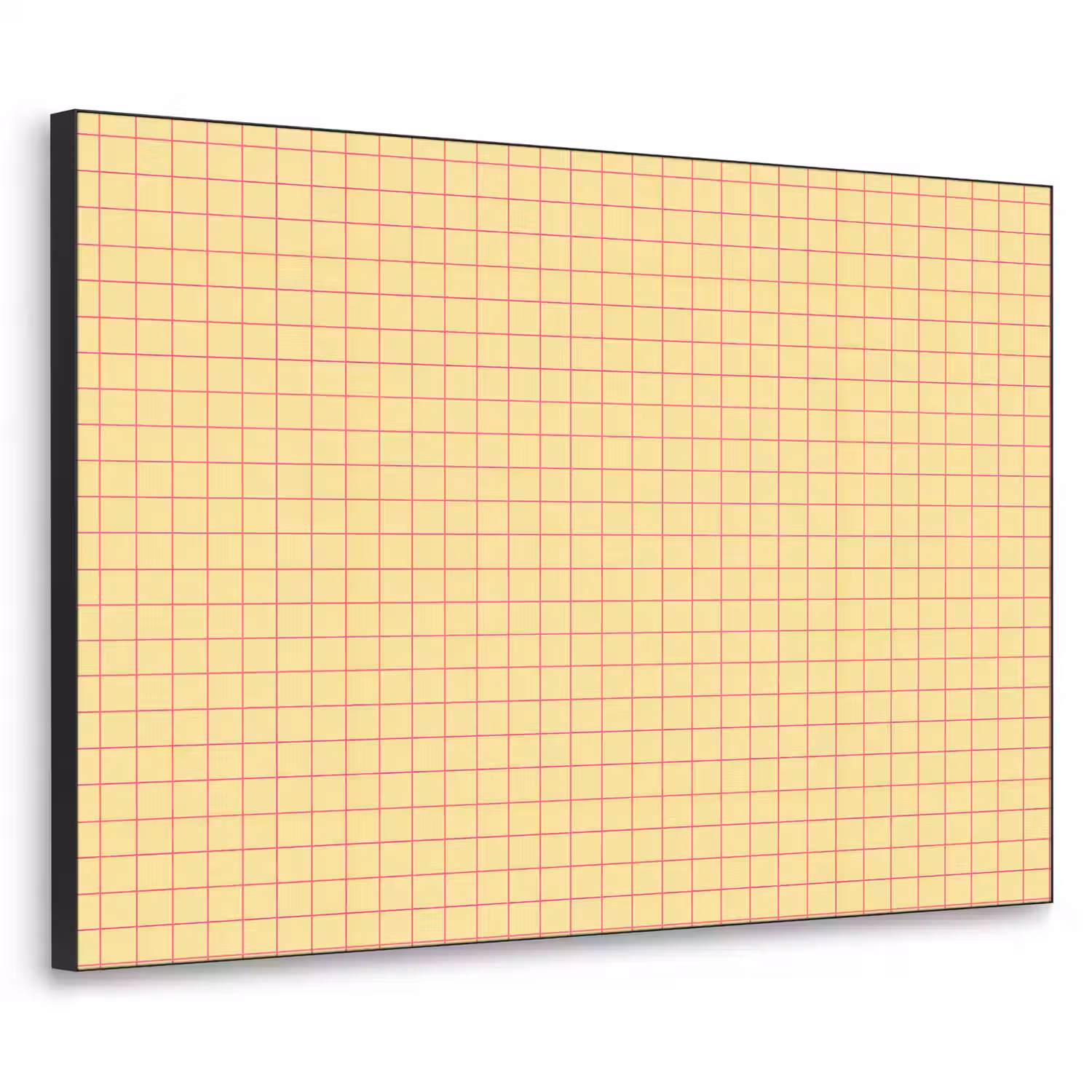 Ruitjes - Grid - Minimalistisch - Geel - Roze Textielframe zwart klein 947 -3d