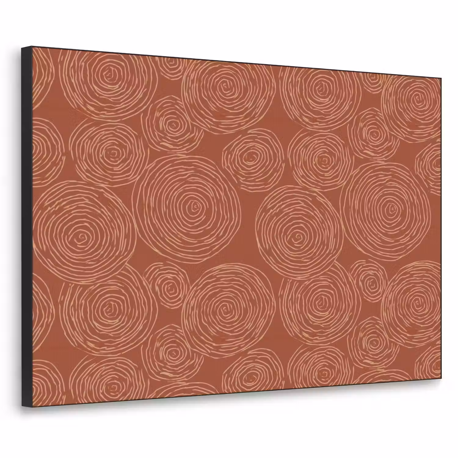Cirkels - Abstract - Artistiek - Terracotta Textielframe zwart klein 947 -3d