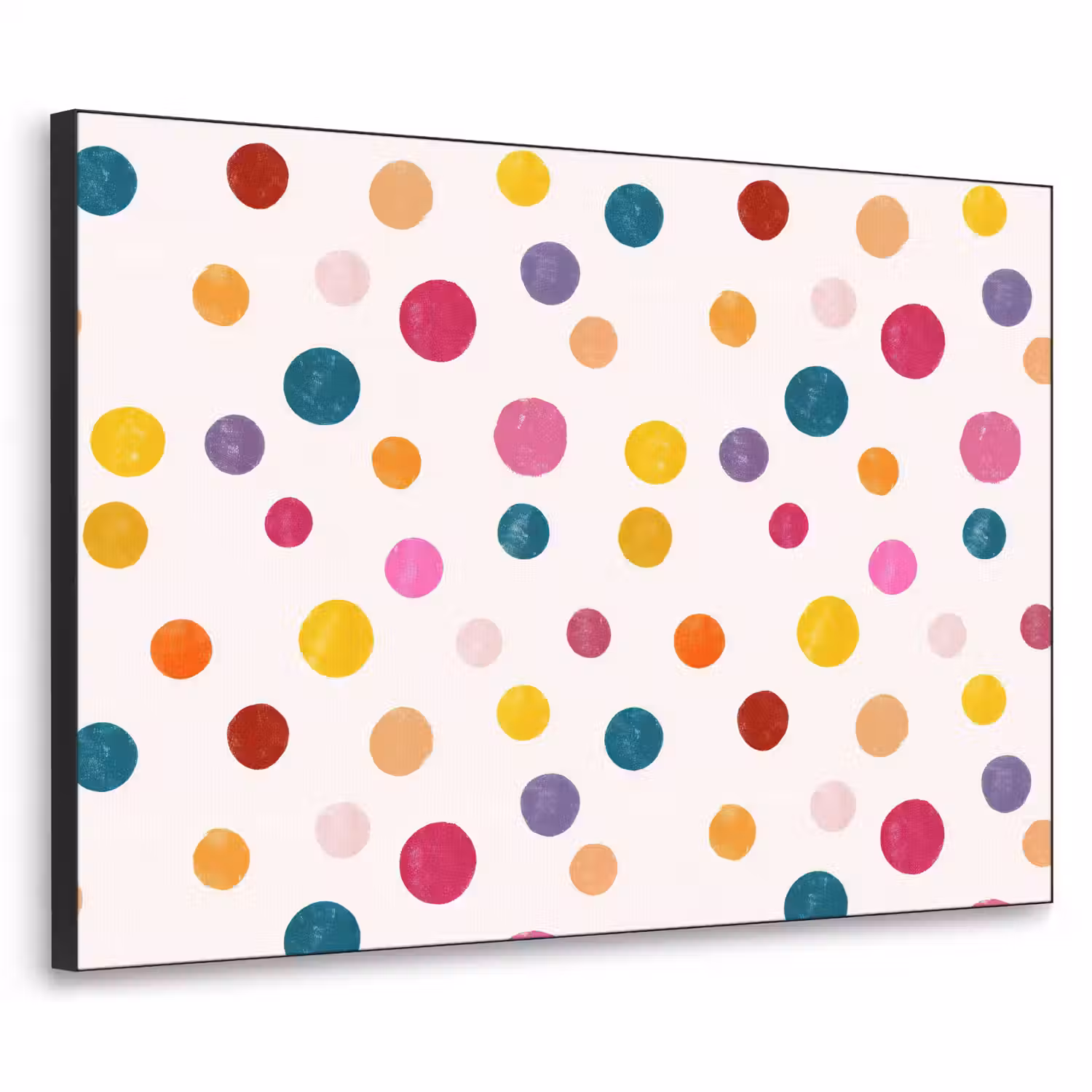 Cirkels - Speels - Kleurrijk Textielframe zwart klein 947 -3d