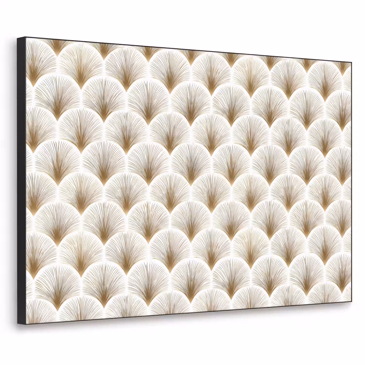 Waaiers - Art Deco - Elegant - Goud - Wit Textielframe zwart klein 947 -3d
