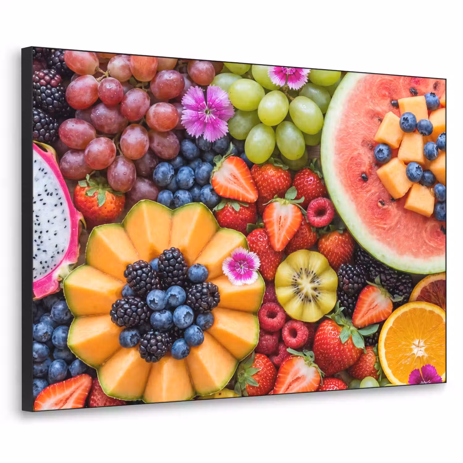 Fruit - Vers - Variatie - Eten - Kleurrijk Textielframe zwart klein -3d
